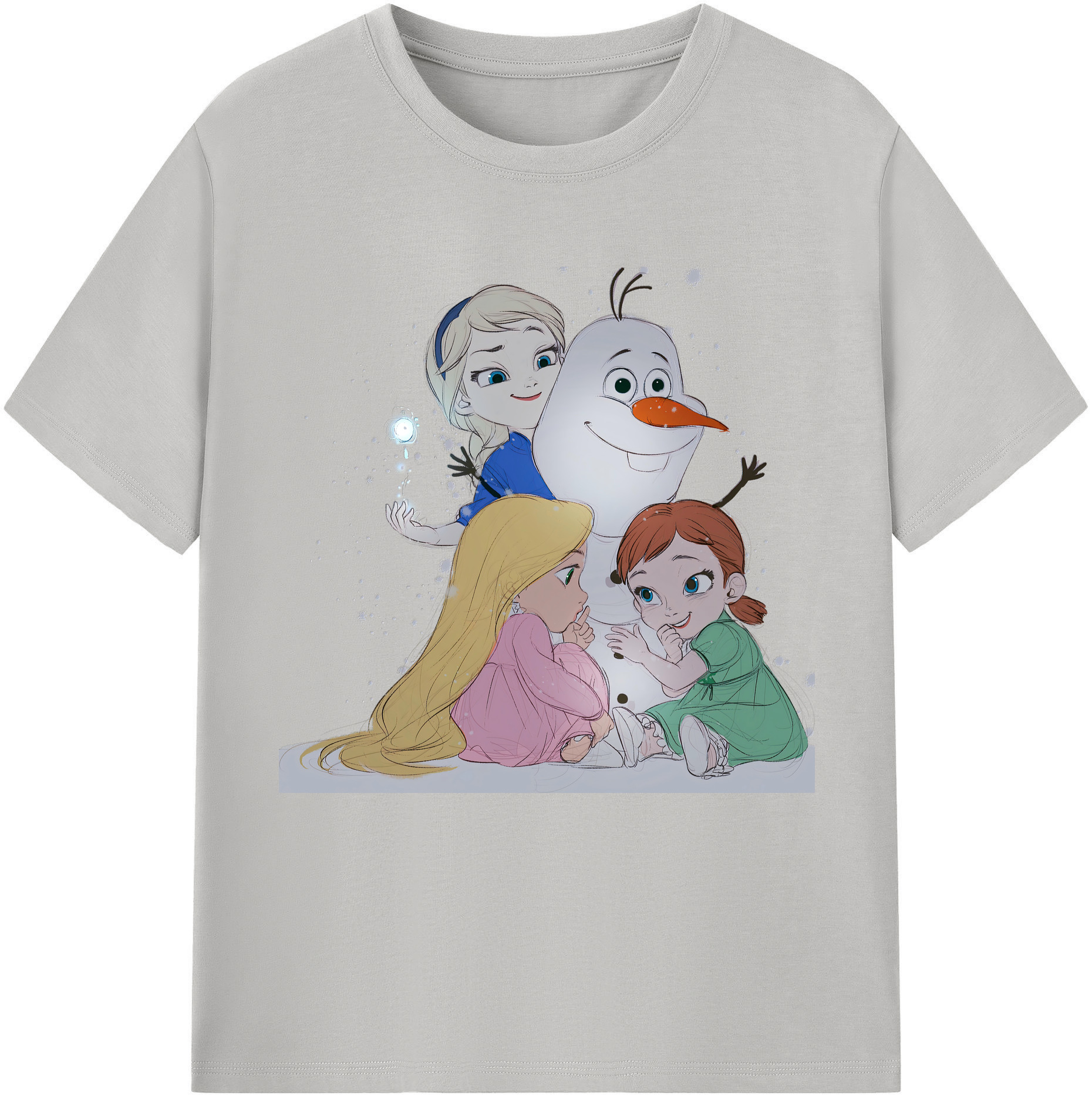 （画像用） アナと雪の女王 アンナ エルサ Frozen Anna Elsa 綿100％半袖Tシャツ（フロントプリント）