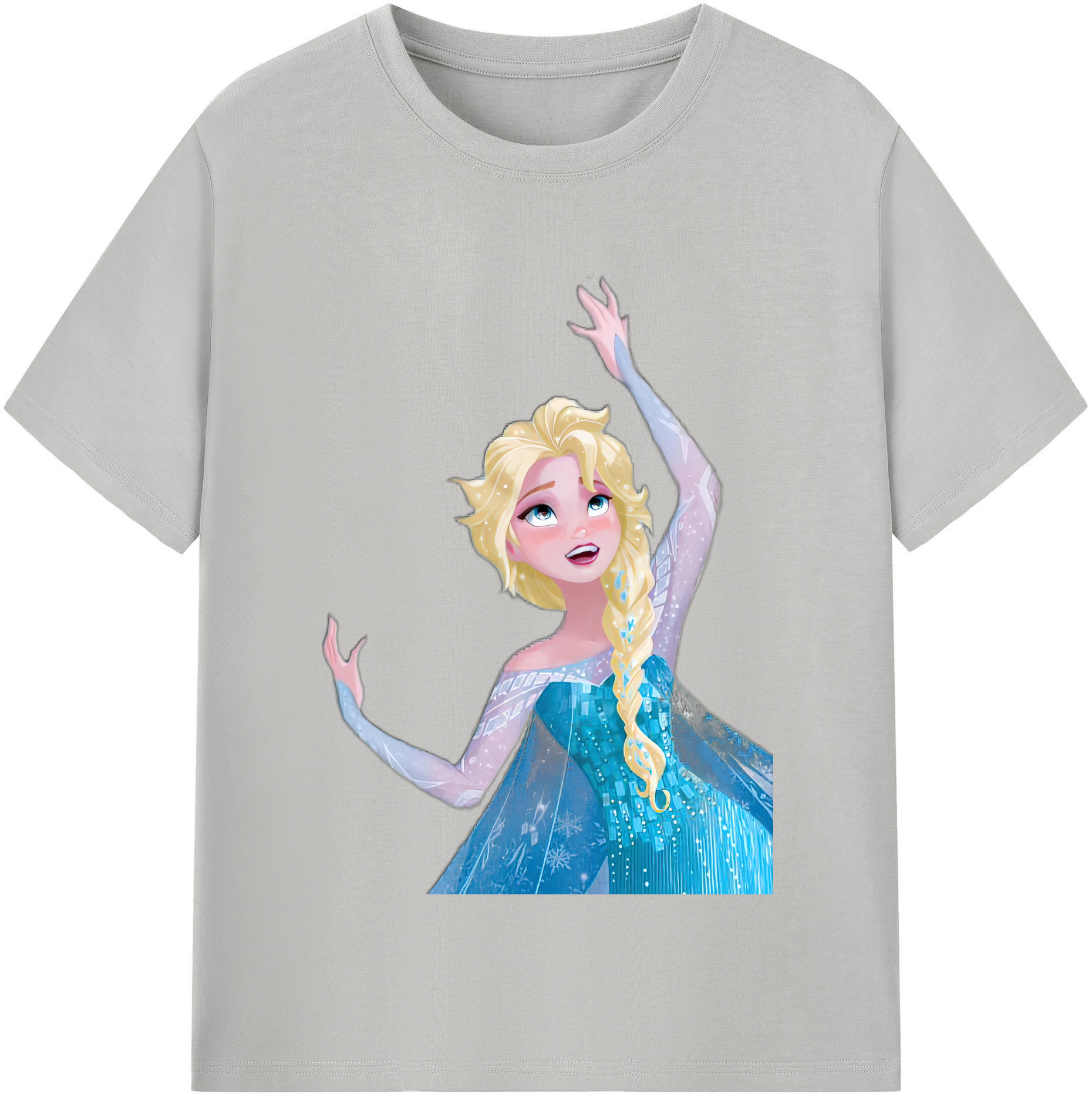 （画像用） アナと雪の女王 アンナ エルサ Frozen Anna Elsa 綿100％半袖Tシャツ（フロントプリント）