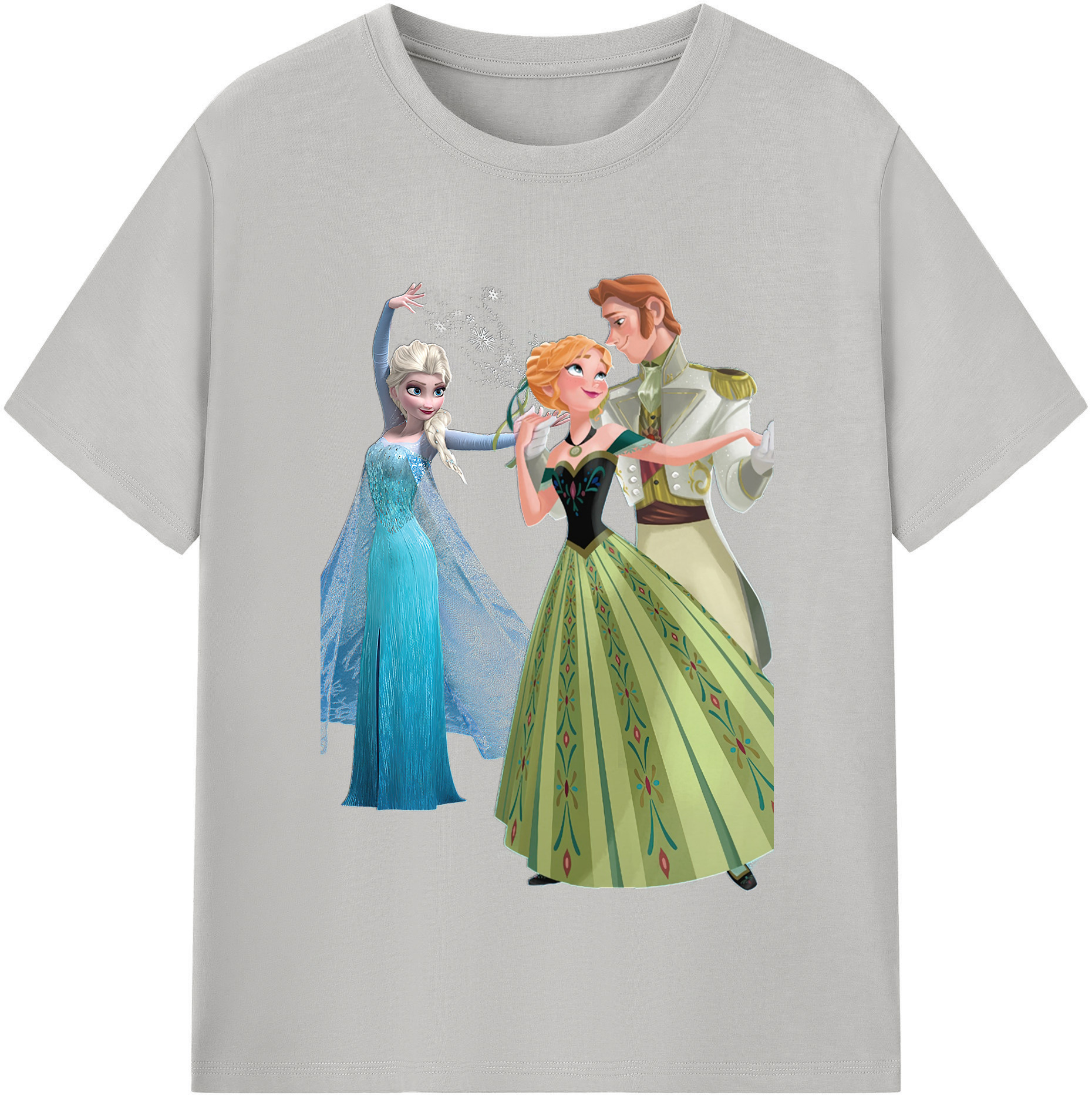 （画像用） アナと雪の女王 アンナ エルサ Frozen Anna Elsa 綿100％半袖Tシャツ（フロントプリント）