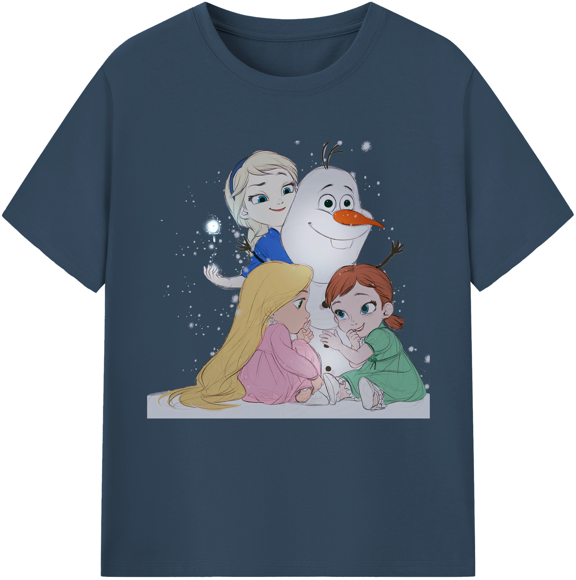 （画像用） アナと雪の女王 アンナ エルサ Frozen Anna Elsa 綿100％半袖Tシャツ（フロントプリント）