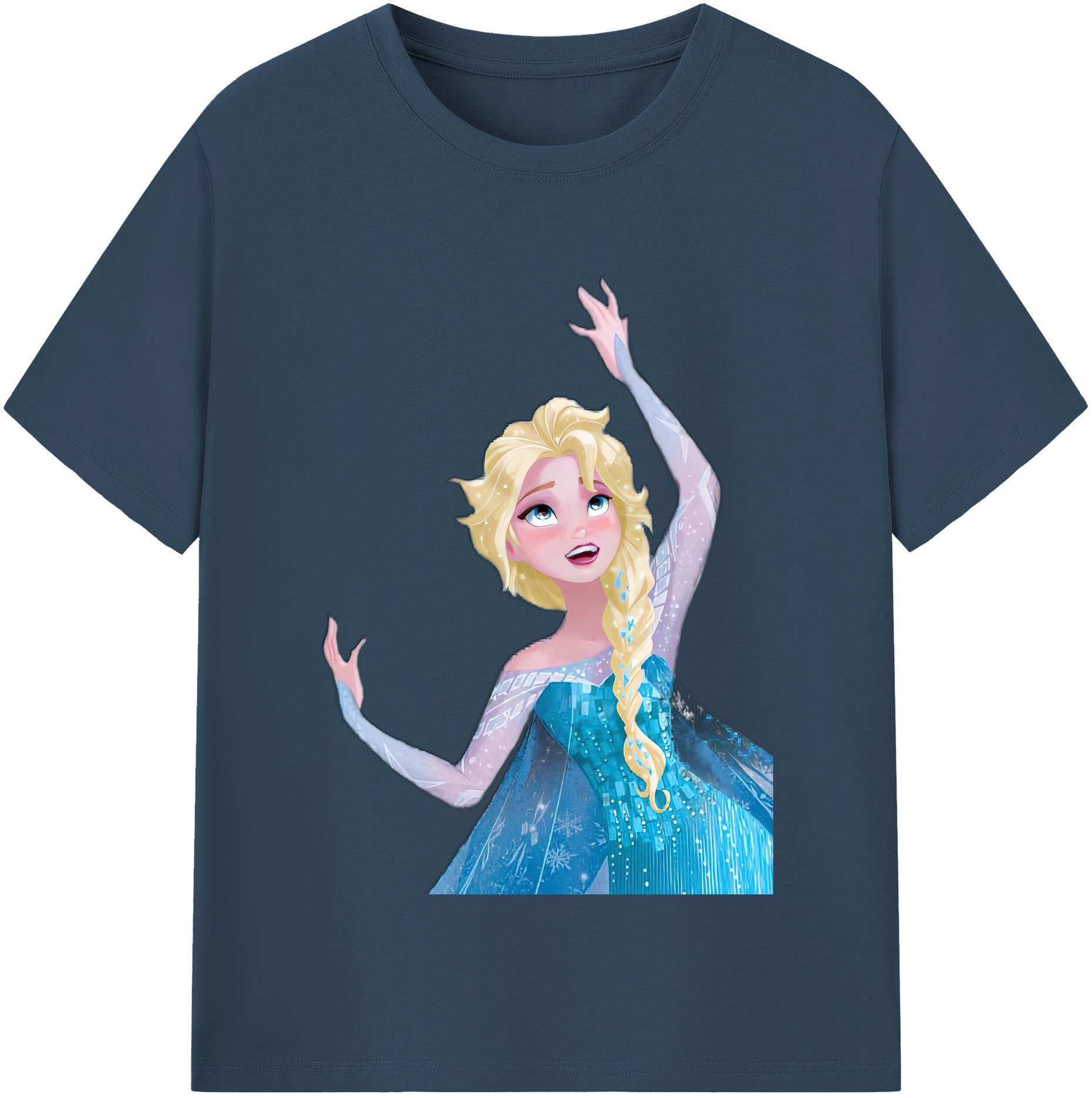 （画像用） アナと雪の女王 アンナ エルサ Frozen Anna Elsa 綿100％半袖Tシャツ（フロントプリント）