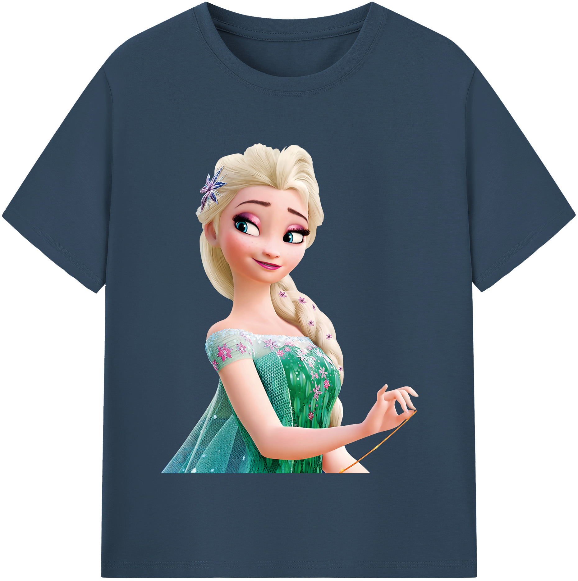 （画像用） アナと雪の女王 アンナ エルサ Frozen Anna Elsa 綿100％半袖Tシャツ（フロントプリント）