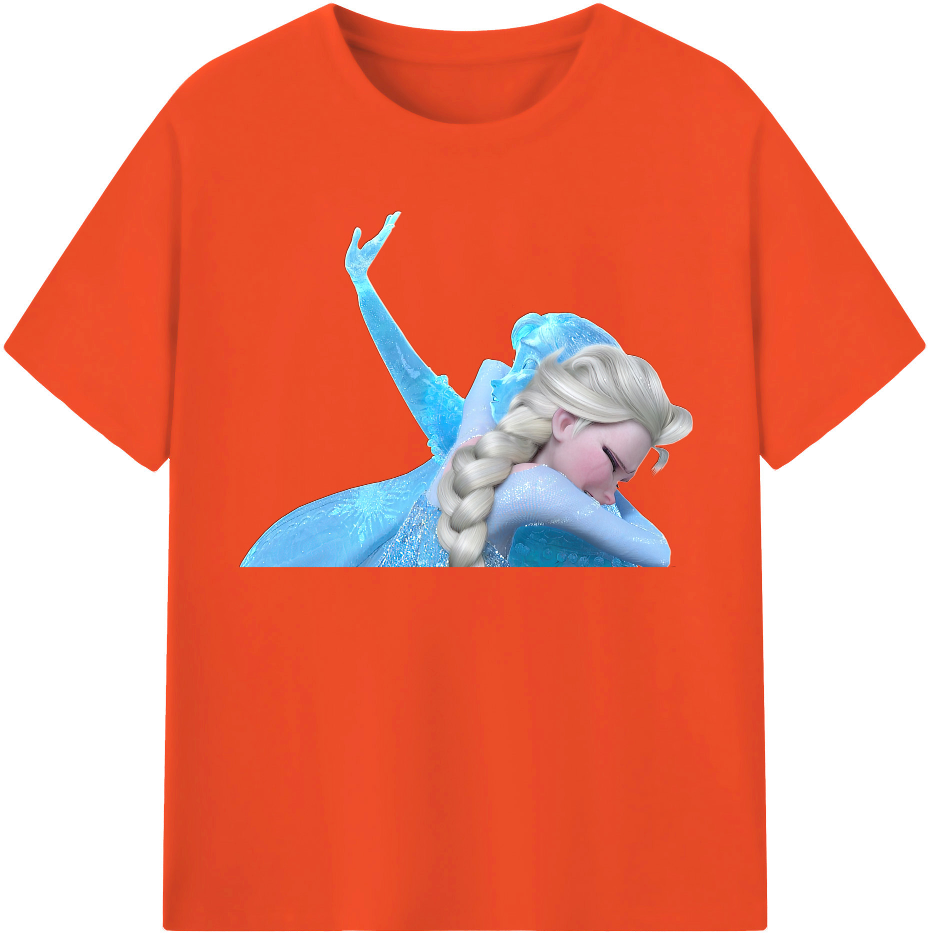 （画像用） アナと雪の女王 アンナ エルサ Frozen Anna Elsa 綿100％半袖Tシャツ（フロントプリント）