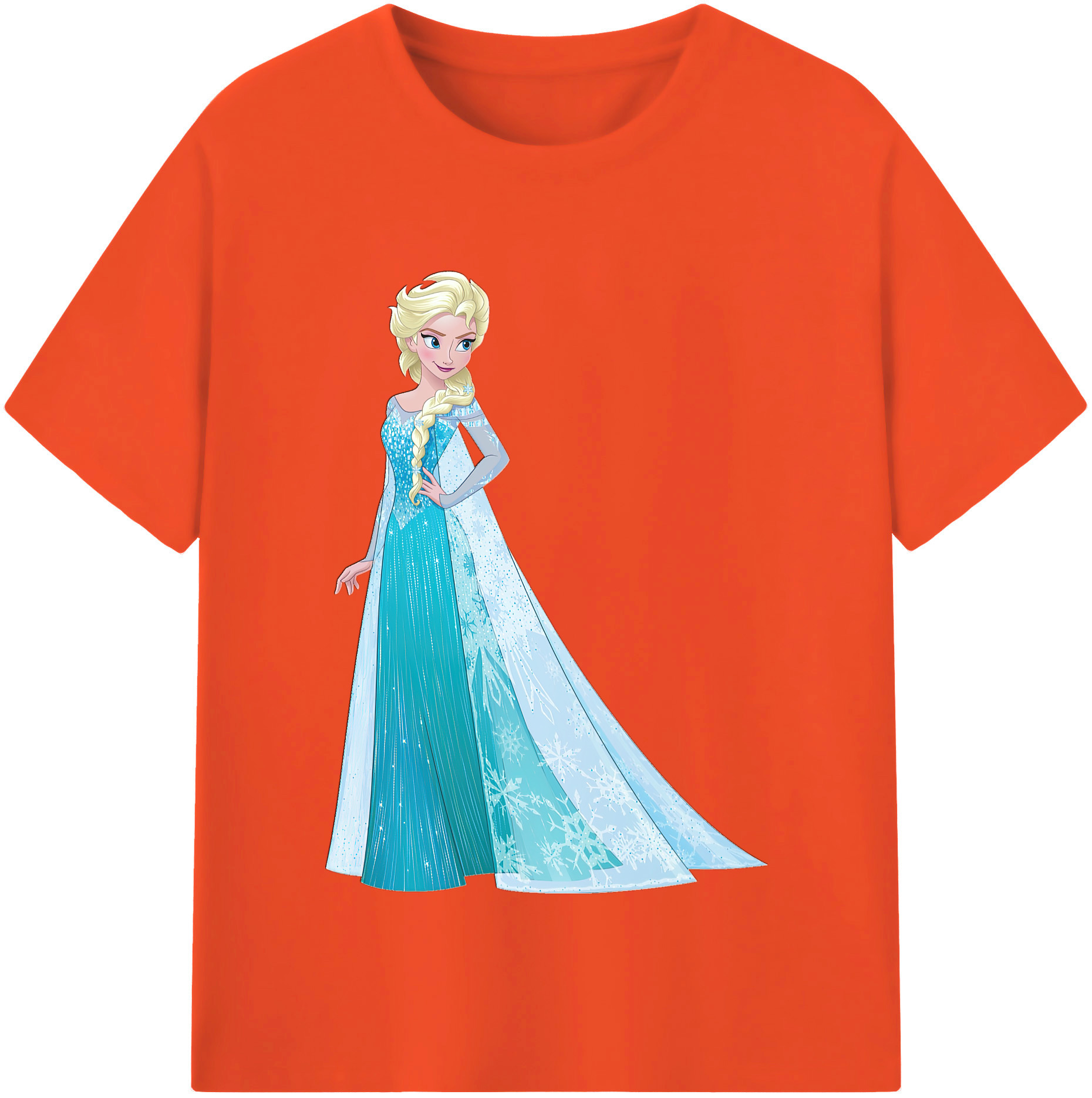 アナと雪の女王 アンナ エルサ Frozen Anna Elsa 綿100％半袖Tシャツ（フロントプリント）