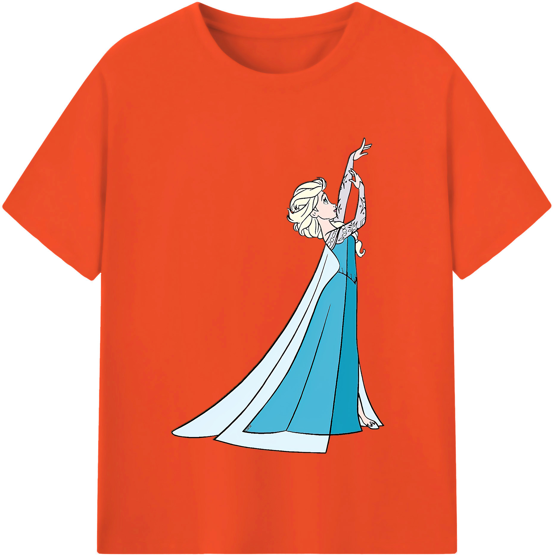 （画像用） アナと雪の女王 アンナ エルサ Frozen Anna Elsa 綿100％半袖Tシャツ（フロントプリント）