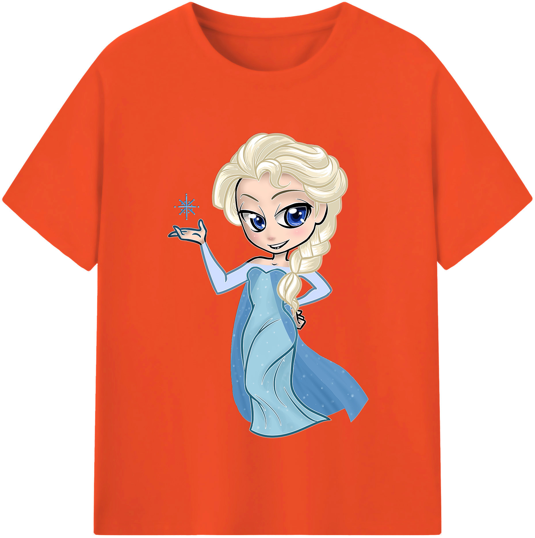 （画像用） アナと雪の女王 アンナ エルサ Frozen Anna Elsa 綿100％半袖Tシャツ（フロントプリント）
