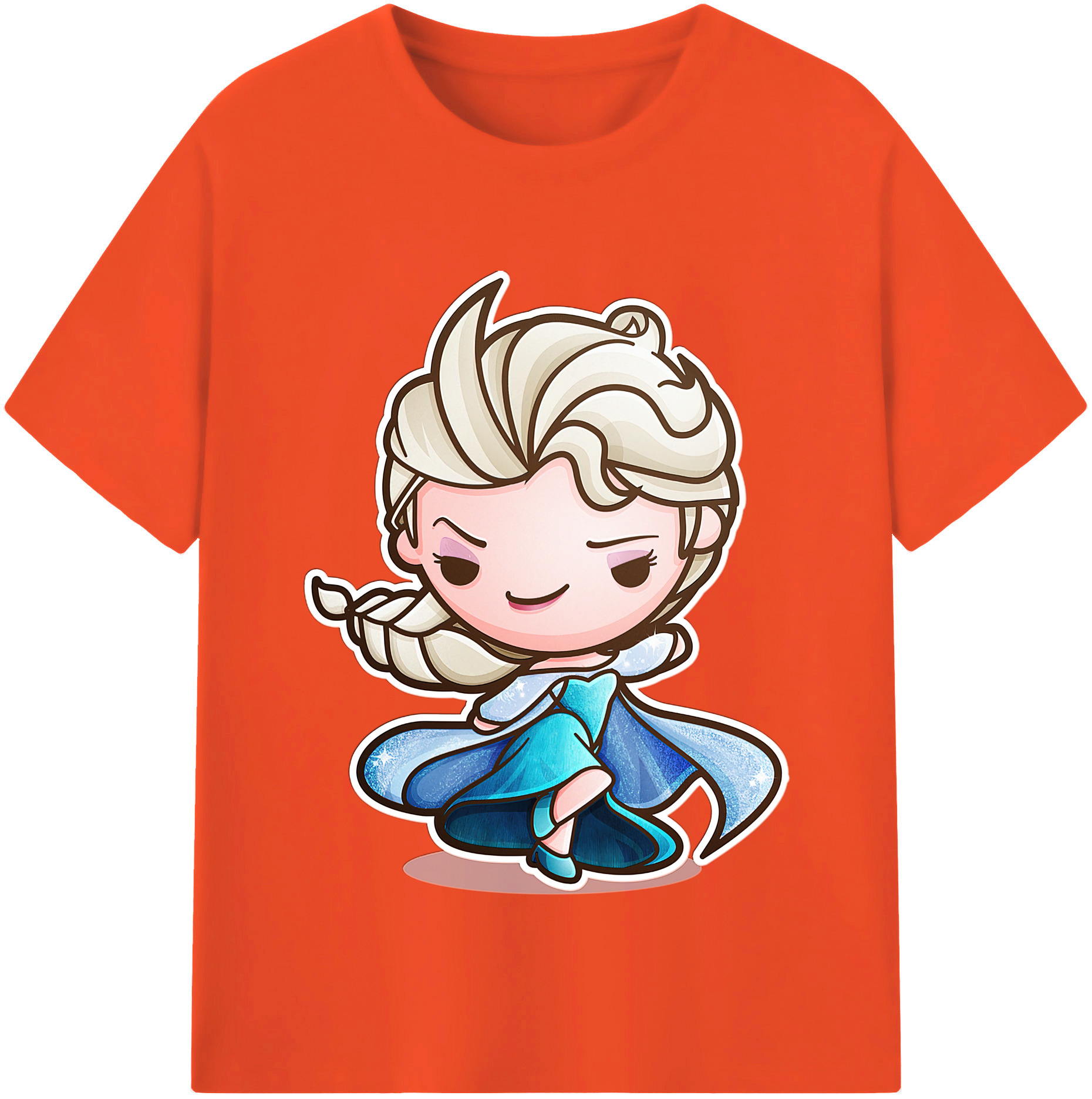 （画像用） アナと雪の女王 アンナ エルサ Frozen Anna Elsa 綿100％半袖Tシャツ（フロントプリント）