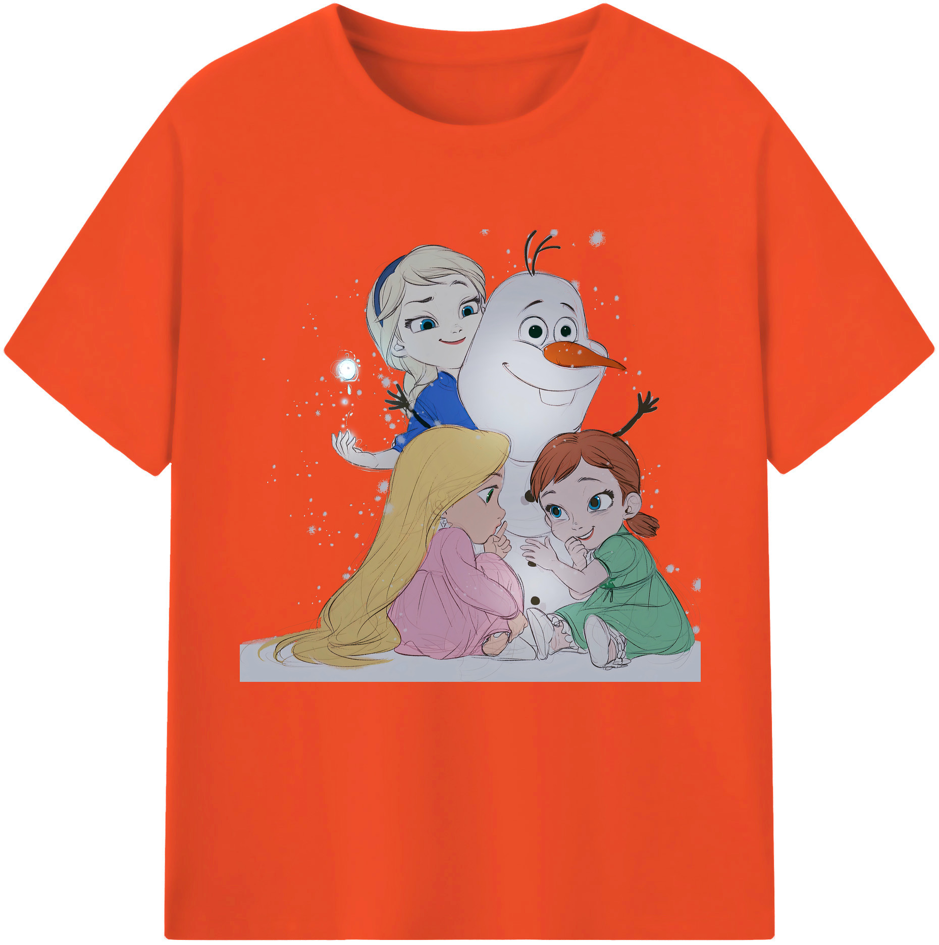 （画像用） アナと雪の女王 アンナ エルサ Frozen Anna Elsa 綿100％半袖Tシャツ（フロントプリント）