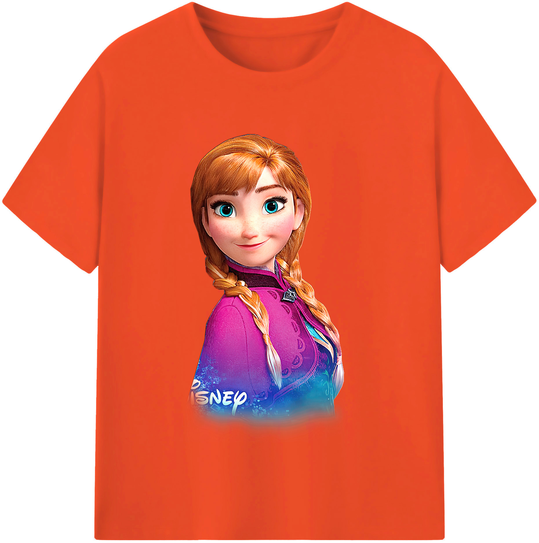 （画像用） アナと雪の女王 アンナ エルサ Frozen Anna Elsa 綿100％半袖Tシャツ（フロントプリント）
