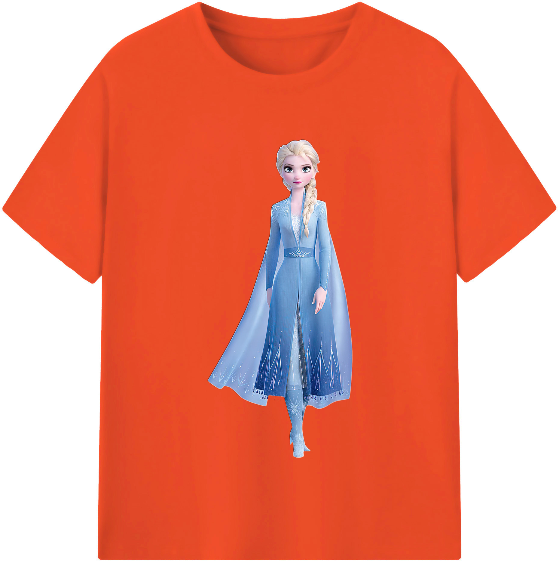 （画像用） アナと雪の女王 アンナ エルサ Frozen Anna Elsa 綿100％半袖Tシャツ（フロントプリント）