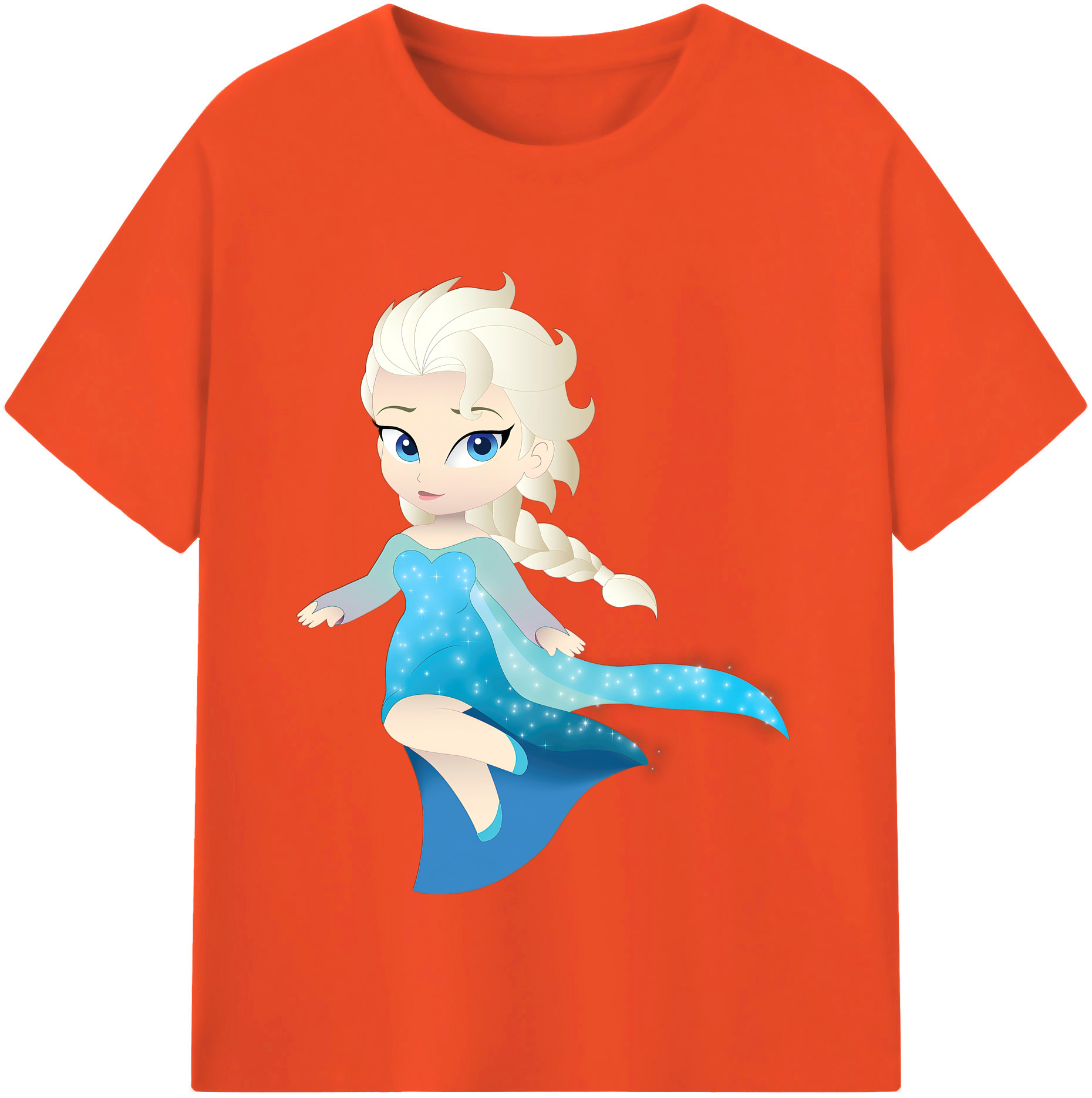 （画像用） アナと雪の女王 アンナ エルサ Frozen Anna Elsa 綿100％半袖Tシャツ（フロントプリント）