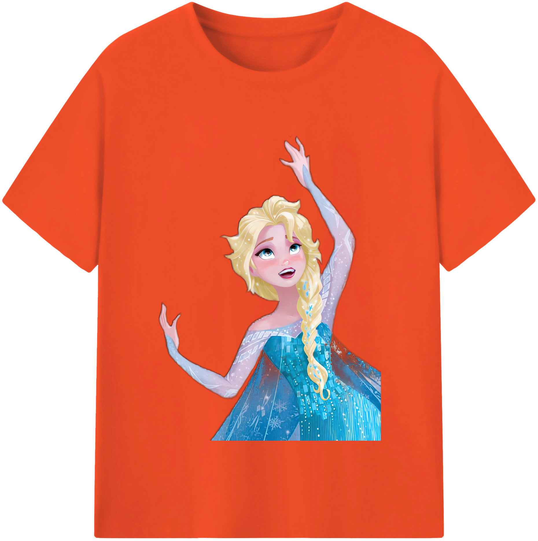 （画像用） アナと雪の女王 アンナ エルサ Frozen Anna Elsa 綿100％半袖Tシャツ（フロントプリント）