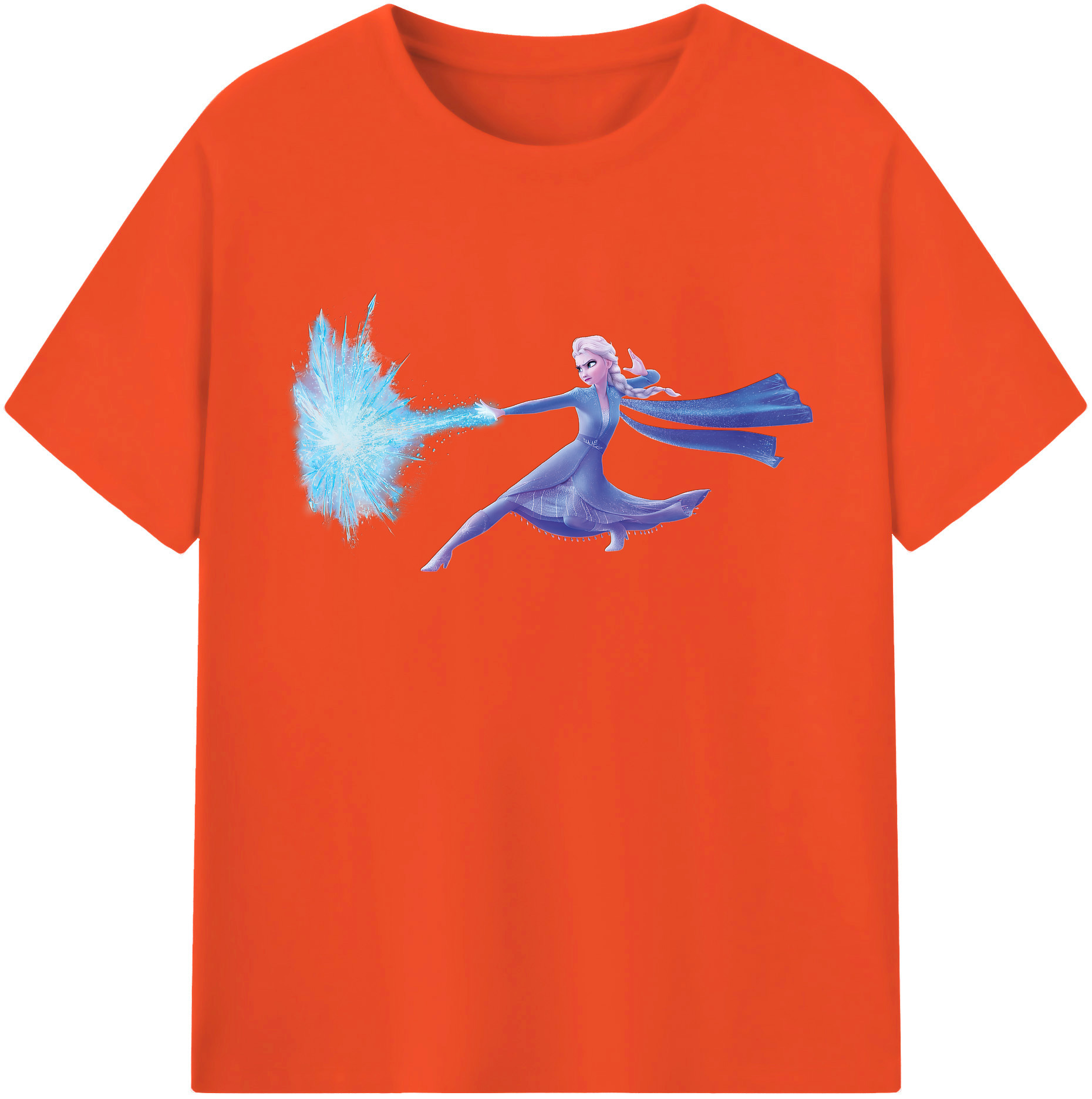 （画像用） アナと雪の女王 アンナ エルサ Frozen Anna Elsa 綿100％半袖Tシャツ（フロントプリント）