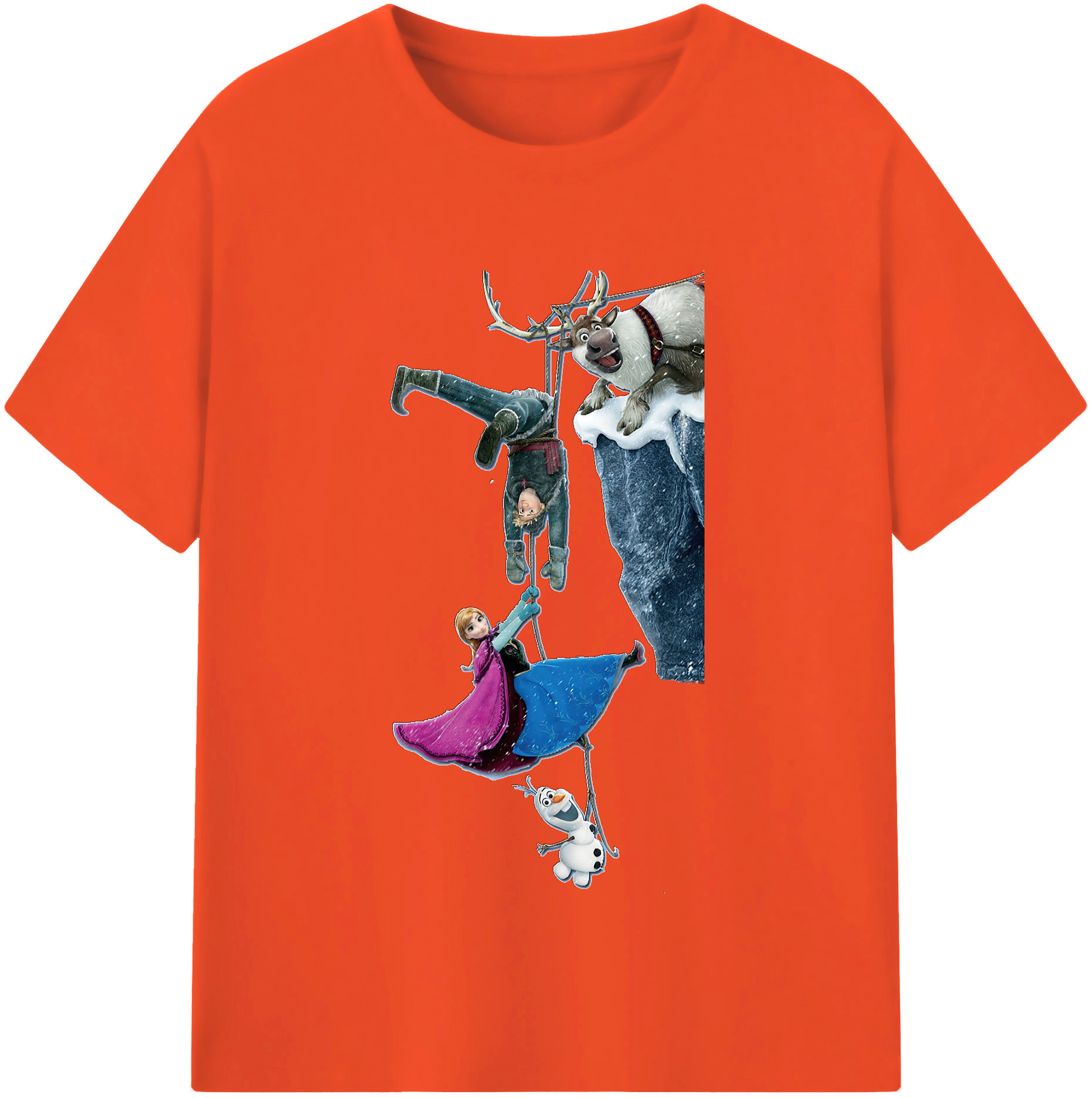 （画像用） アナと雪の女王 アンナ エルサ Frozen Anna Elsa 綿100％半袖Tシャツ（フロントプリント）