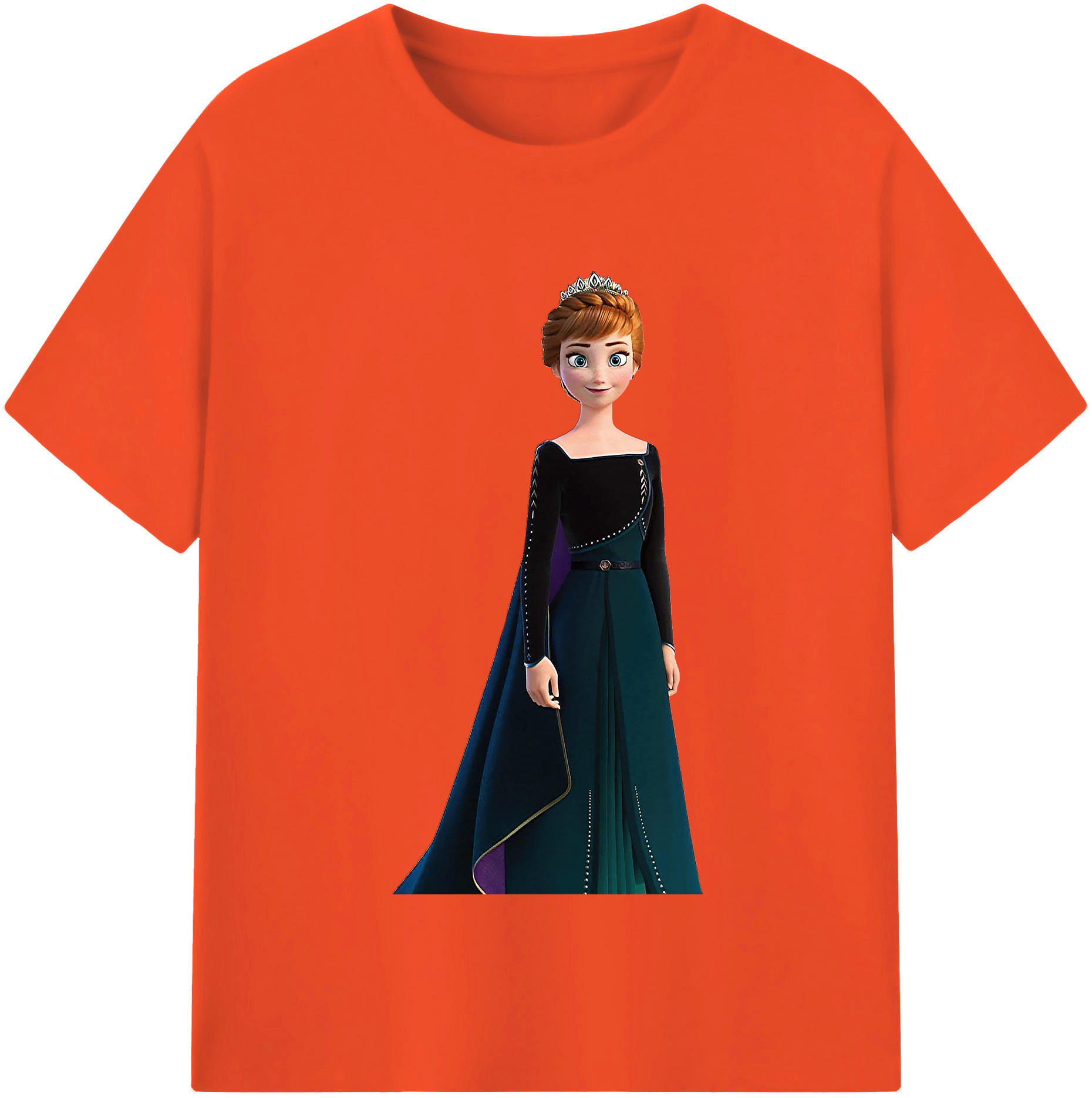（画像用） アナと雪の女王 アンナ エルサ Frozen Anna Elsa 綿100％半袖Tシャツ（フロントプリント）