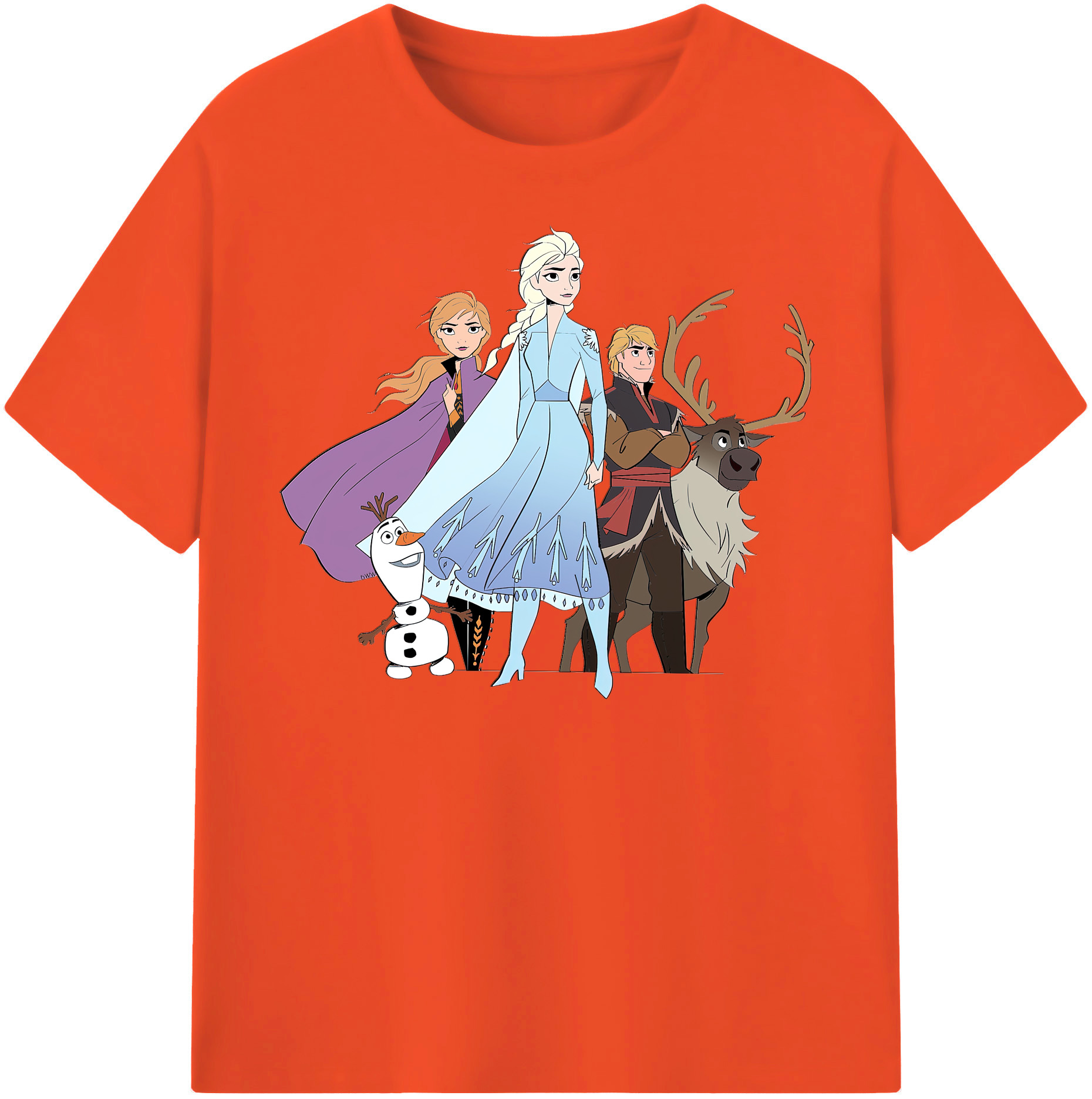（画像用） アナと雪の女王 アンナ エルサ Frozen Anna Elsa 綿100％半袖Tシャツ（フロントプリント）