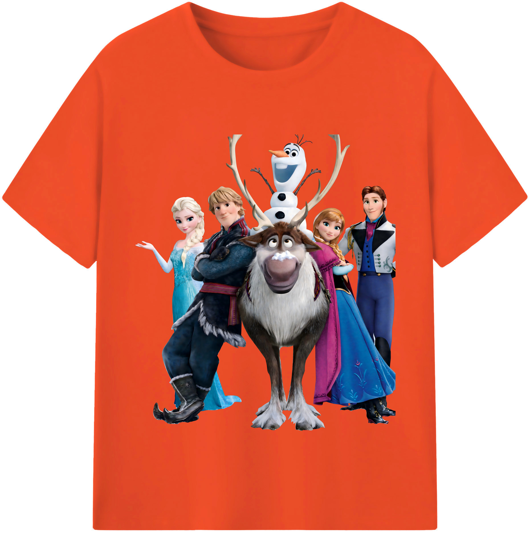 （画像用） アナと雪の女王 アンナ エルサ Frozen Anna Elsa 綿100％半袖Tシャツ（フロントプリント）