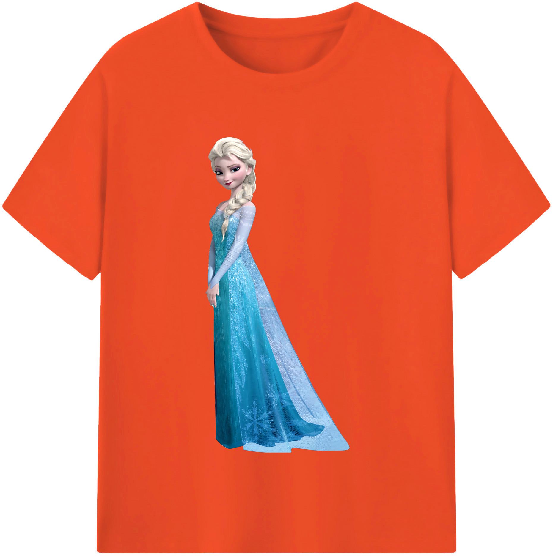 （画像用） アナと雪の女王 アンナ エルサ Frozen Anna Elsa 綿100％半袖Tシャツ（フロントプリント）