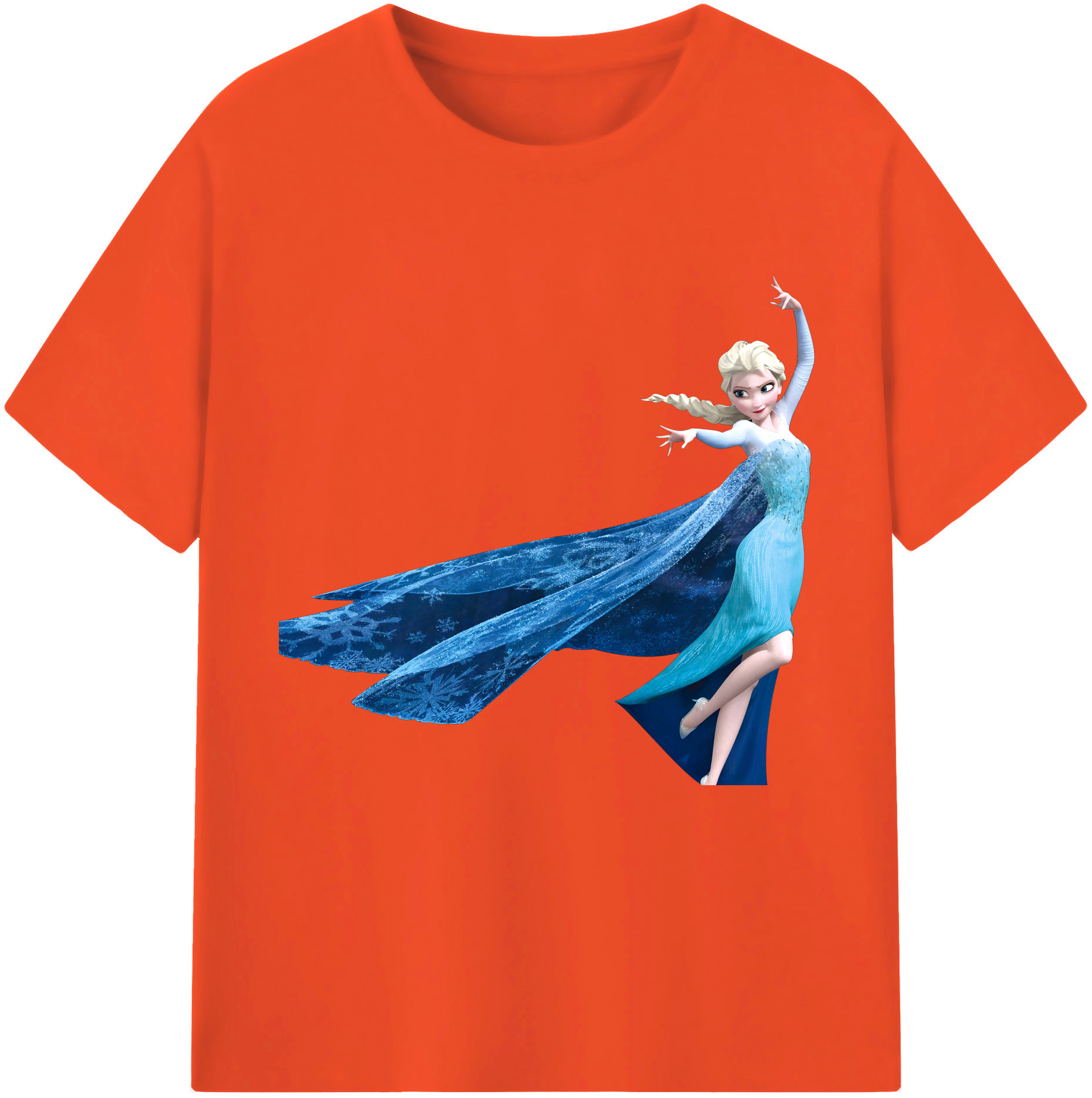 （画像用） アナと雪の女王 アンナ エルサ Frozen Anna Elsa 綿100％半袖Tシャツ（フロントプリント）