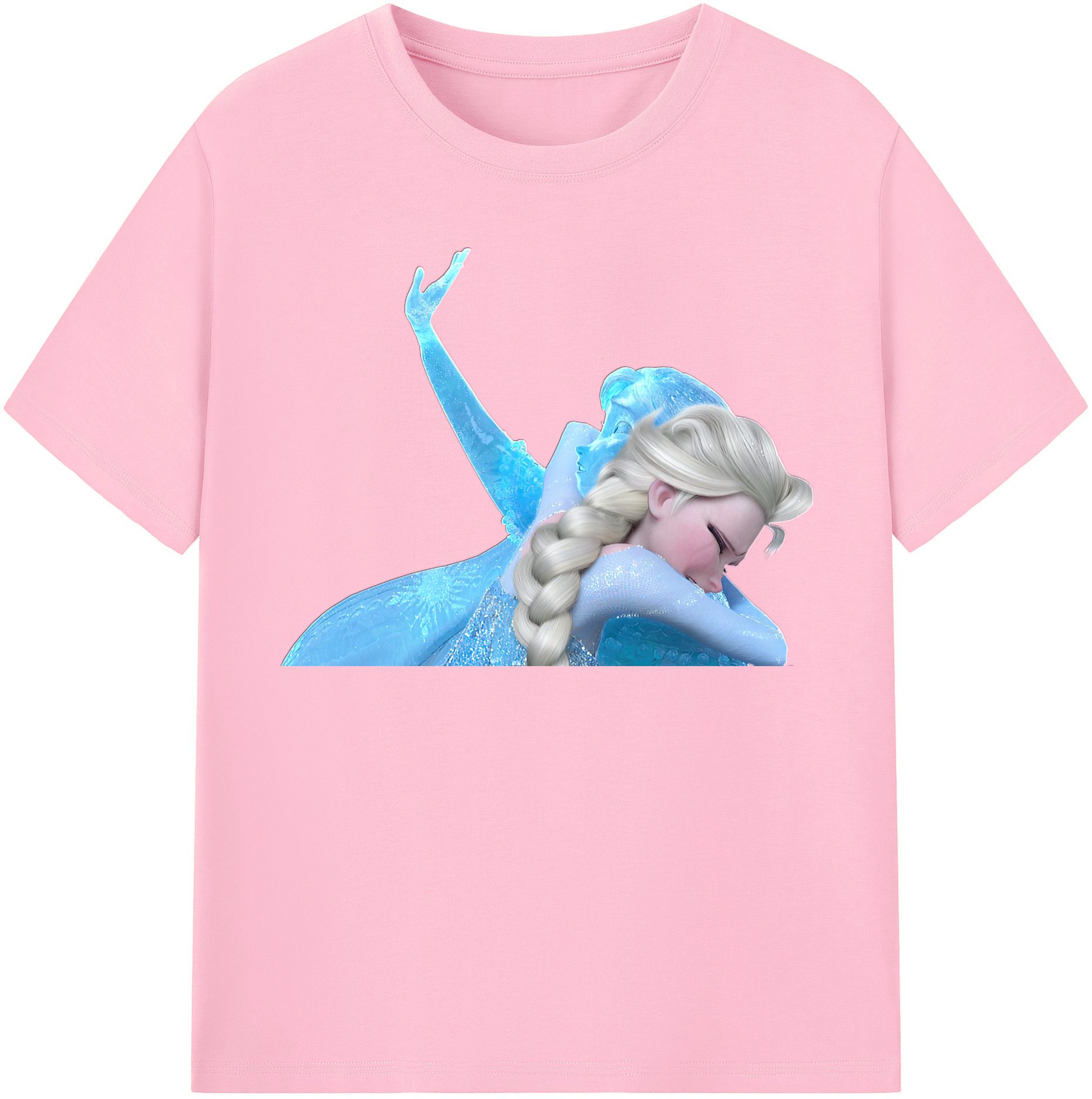（画像用） アナと雪の女王 アンナ エルサ Frozen Anna Elsa 綿100％半袖Tシャツ（フロントプリント）