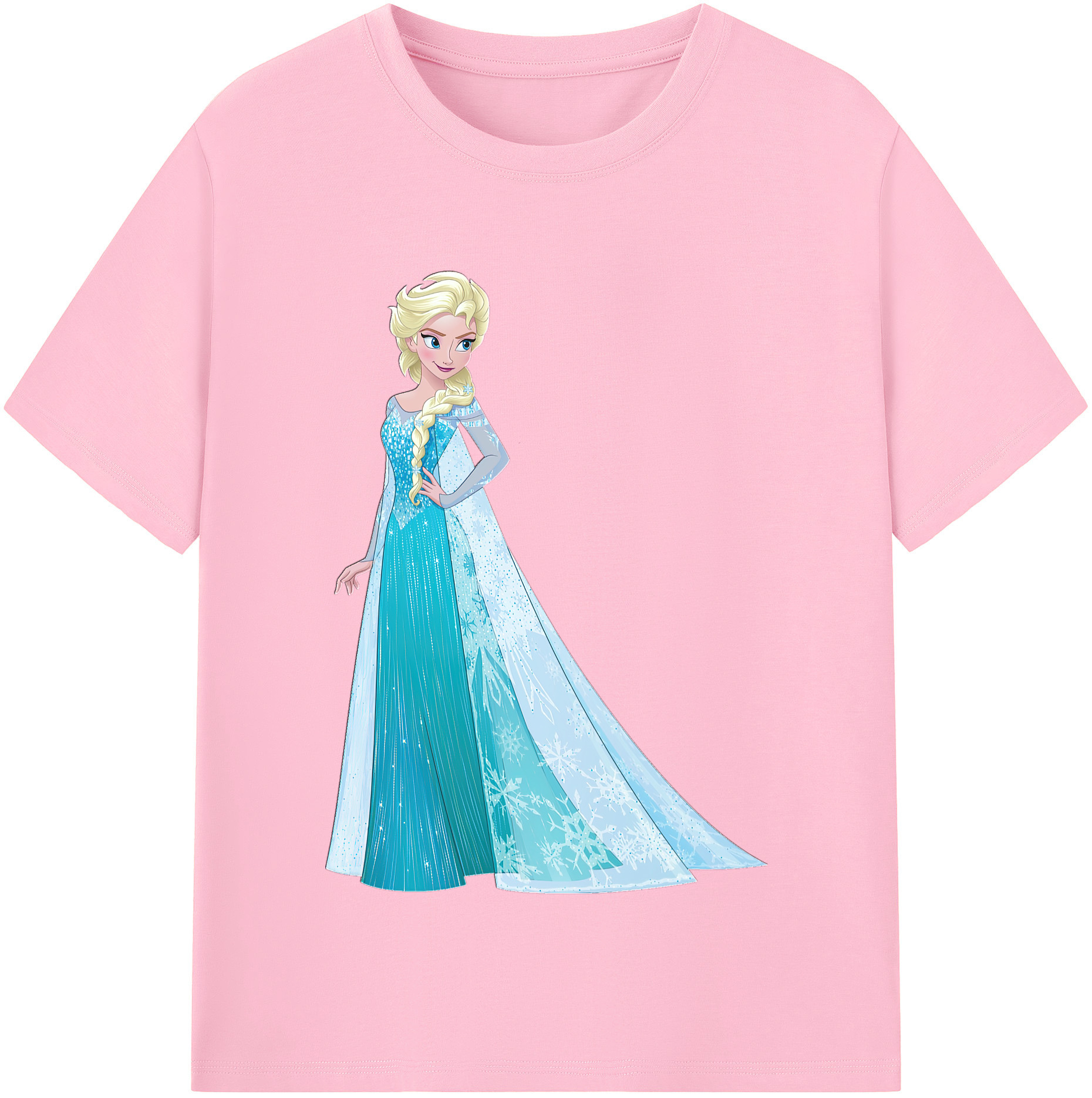 アナと雪の女王 アンナ エルサ Frozen Anna Elsa 綿100％半袖Tシャツ（フロントプリント）