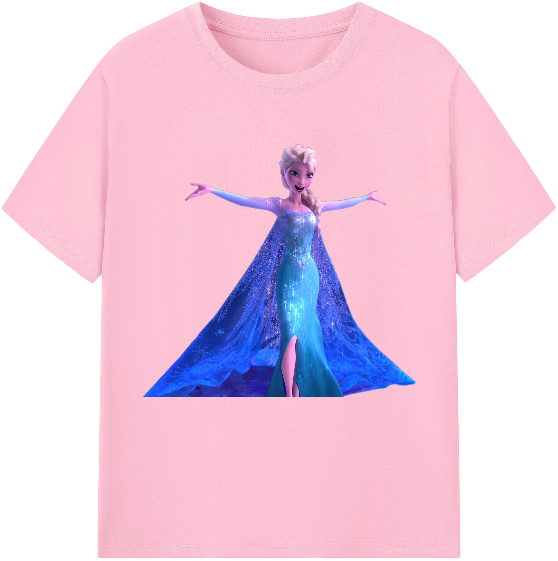 アナと雪の女王 アンナ エルサ Frozen Anna Elsa 綿100％半袖Tシャツ（フロントプリント）