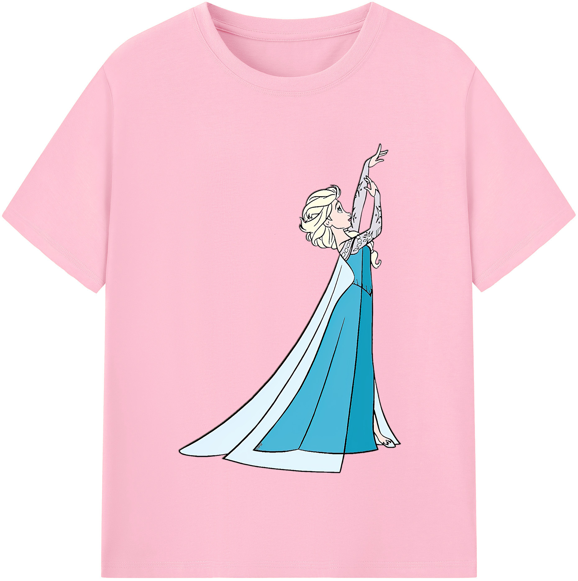 （画像用） アナと雪の女王 アンナ エルサ Frozen Anna Elsa 綿100％半袖Tシャツ（フロントプリント）