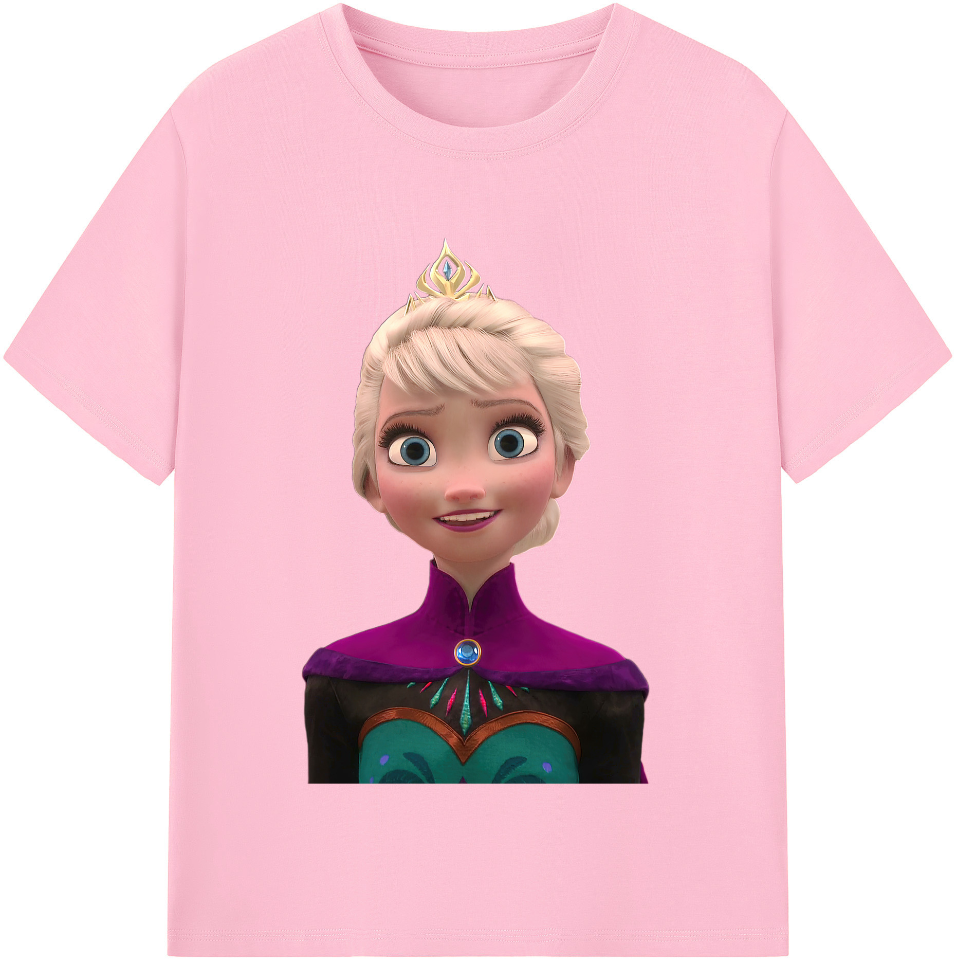 （画像用） アナと雪の女王 アンナ エルサ Frozen Anna Elsa 綿100％半袖Tシャツ（フロントプリント）