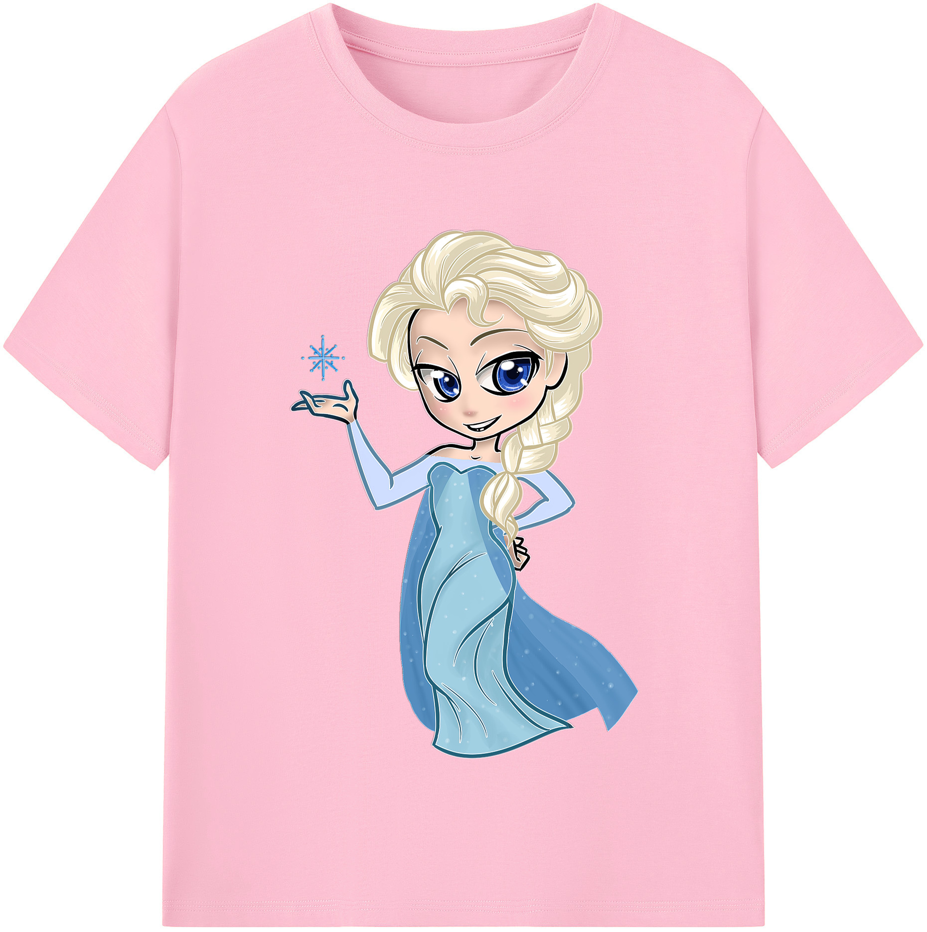 （画像用） アナと雪の女王 アンナ エルサ Frozen Anna Elsa 綿100％半袖Tシャツ（フロントプリント）