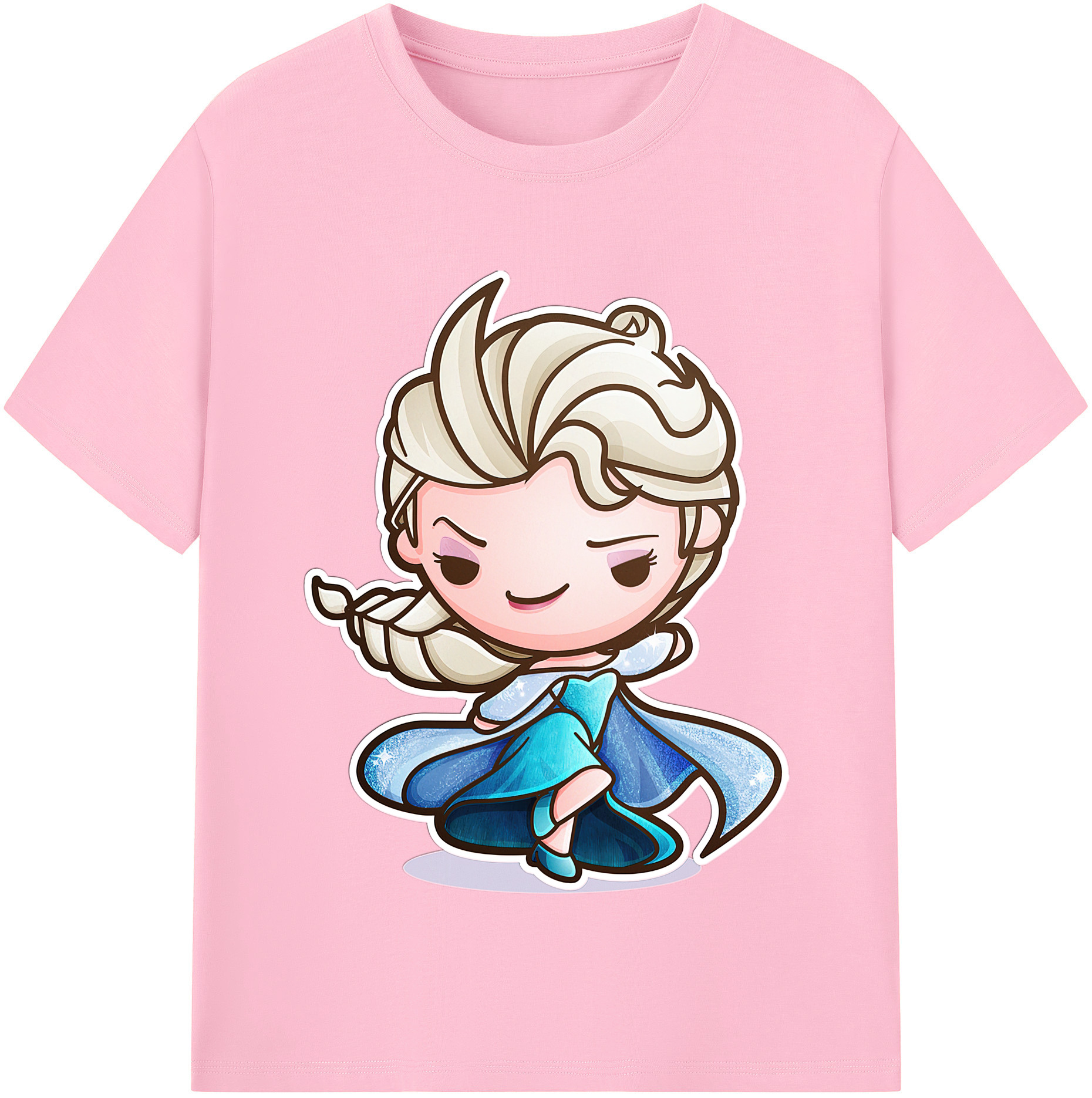 （画像用） アナと雪の女王 アンナ エルサ Frozen Anna Elsa 綿100％半袖Tシャツ（フロントプリント）