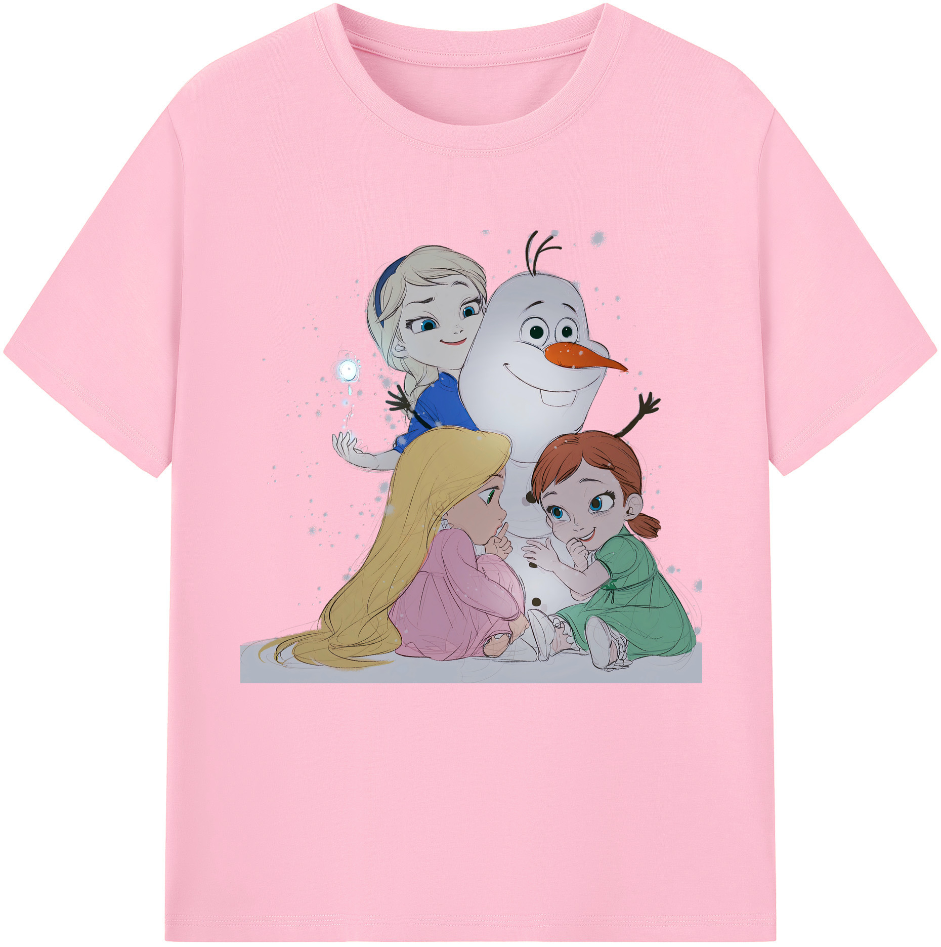 （画像用） アナと雪の女王 アンナ エルサ Frozen Anna Elsa 綿100％半袖Tシャツ（フロントプリント）