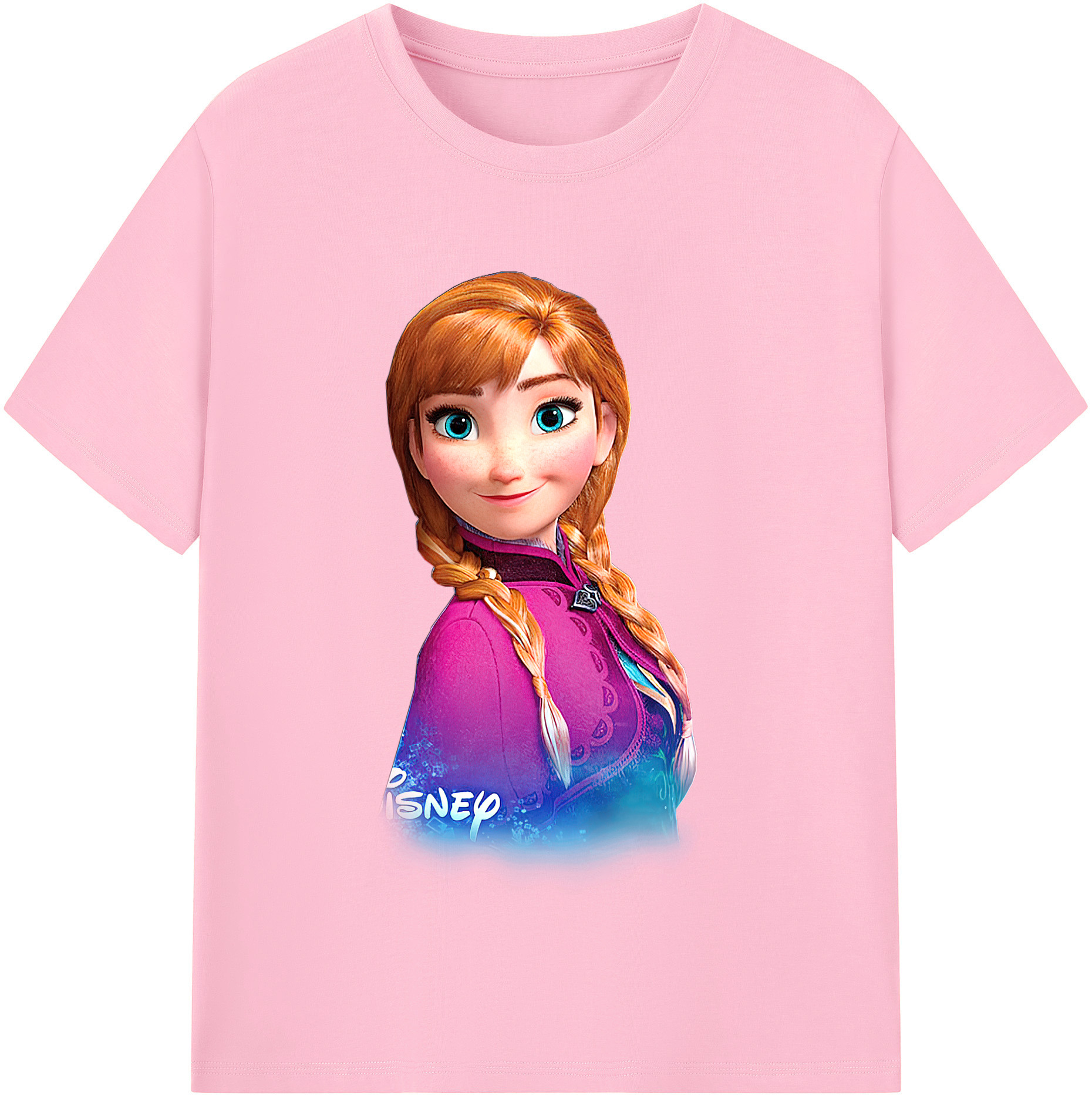 （画像用） アナと雪の女王 アンナ エルサ Frozen Anna Elsa 綿100％半袖Tシャツ（フロントプリント）