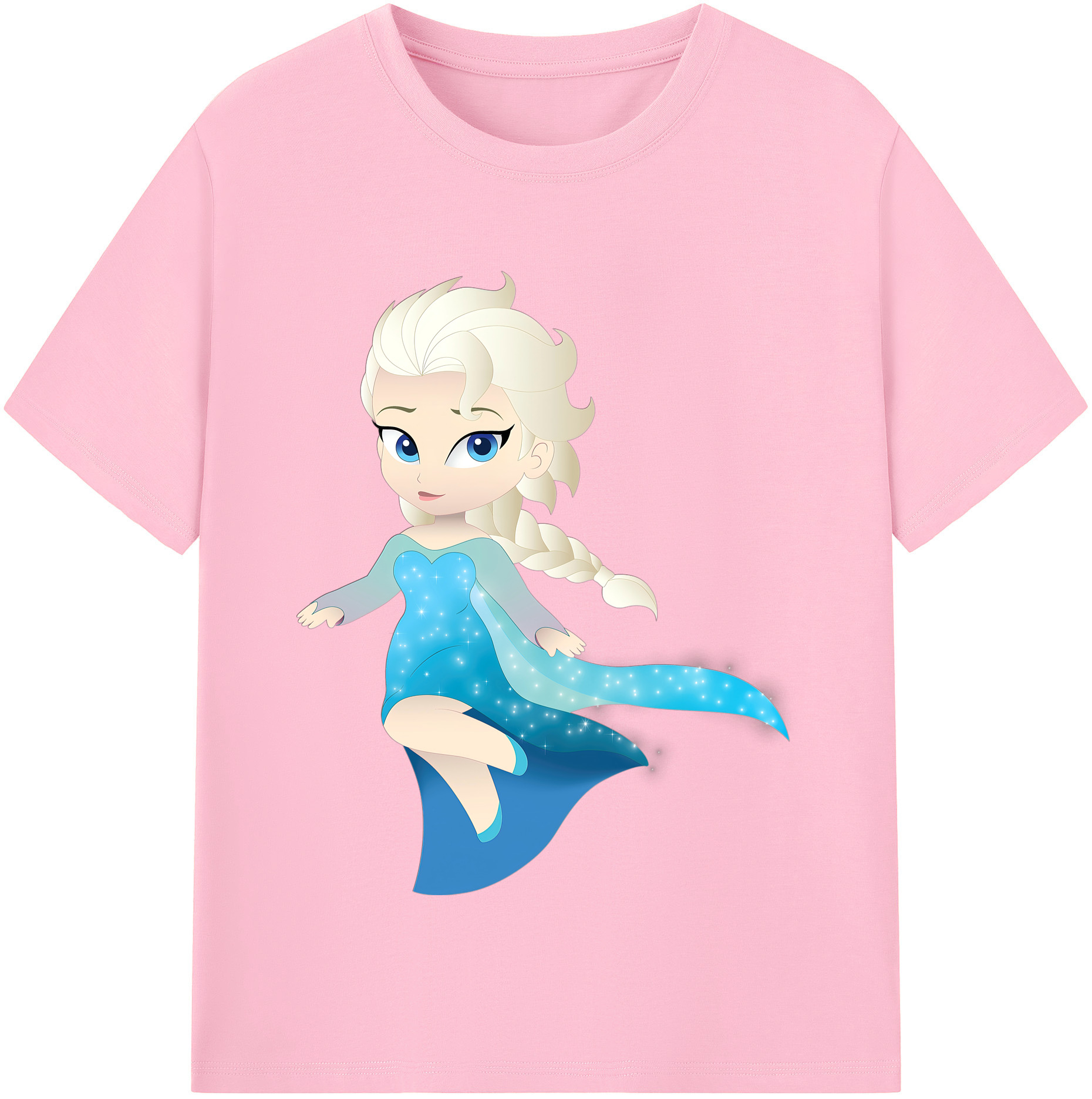 （画像用） アナと雪の女王 アンナ エルサ Frozen Anna Elsa 綿100％半袖Tシャツ（フロントプリント）