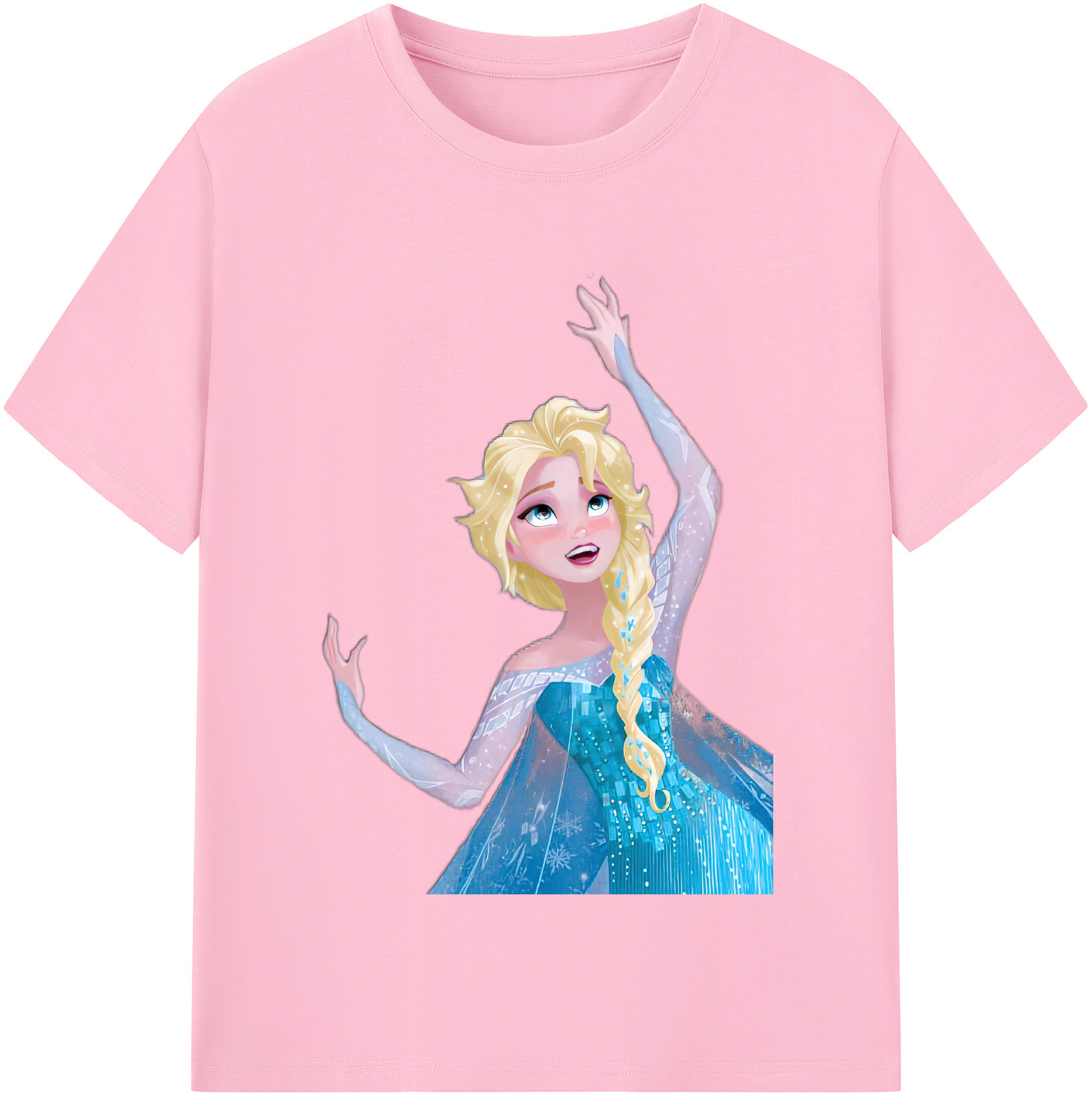 （画像用） アナと雪の女王 アンナ エルサ Frozen Anna Elsa 綿100％半袖Tシャツ（フロントプリント）