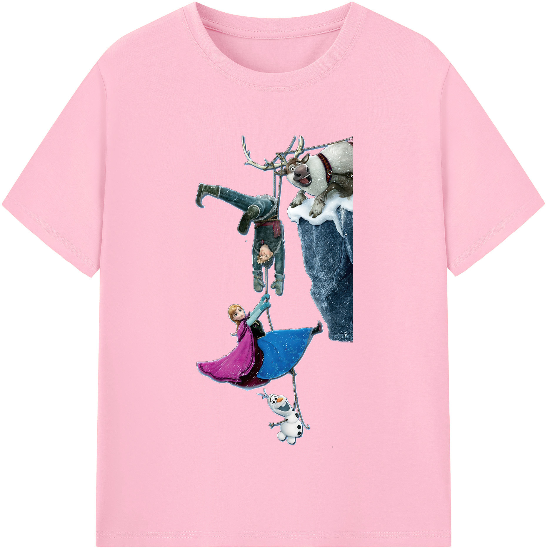 （画像用） アナと雪の女王 アンナ エルサ Frozen Anna Elsa 綿100％半袖Tシャツ（フロントプリント）