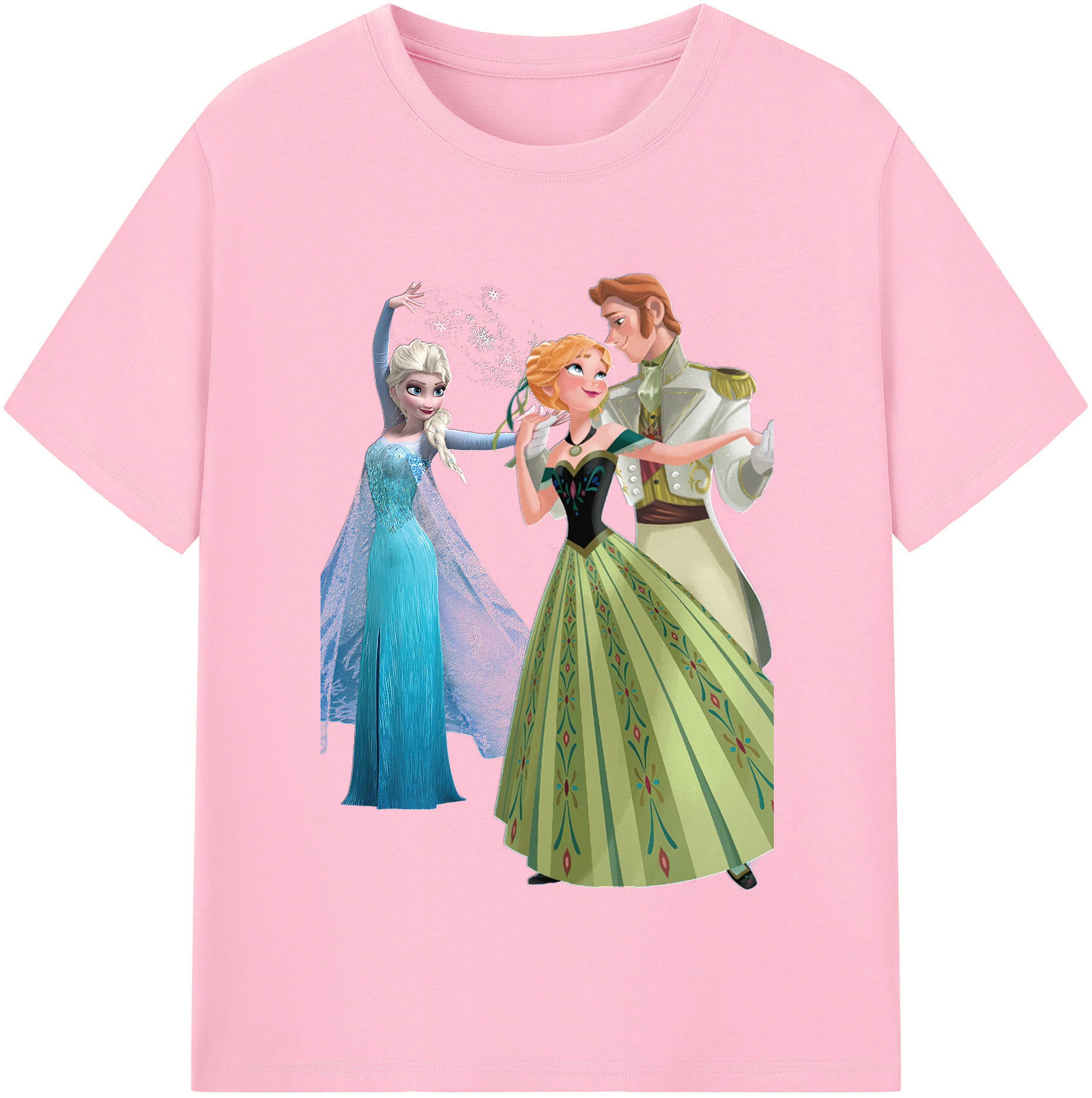 （画像用） アナと雪の女王 アンナ エルサ Frozen Anna Elsa 綿100％半袖Tシャツ（フロントプリント）