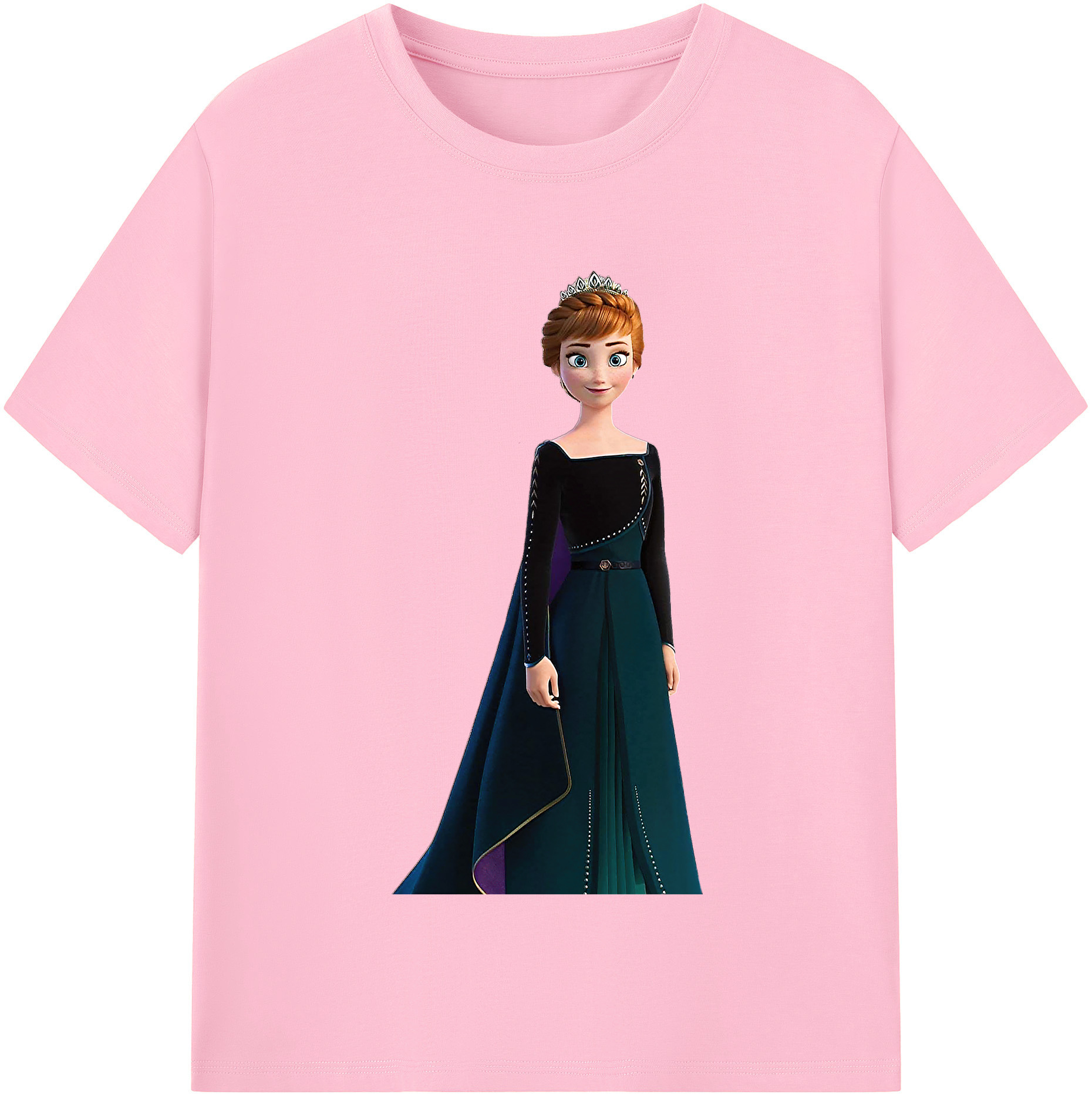 （画像用） アナと雪の女王 アンナ エルサ Frozen Anna Elsa 綿100％半袖Tシャツ（フロントプリント）