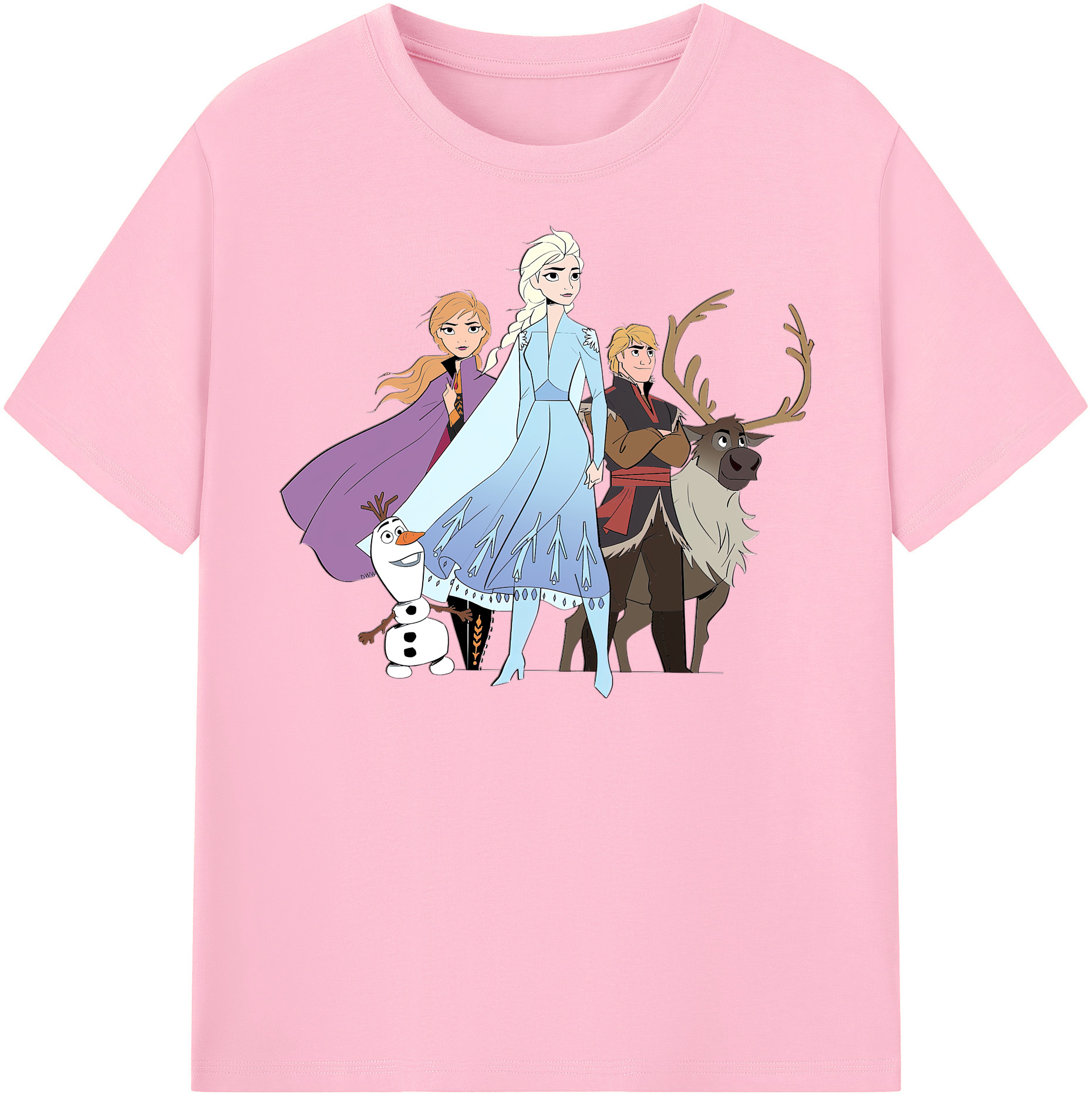 （画像用） アナと雪の女王 アンナ エルサ Frozen Anna Elsa 綿100％半袖Tシャツ（フロントプリント）