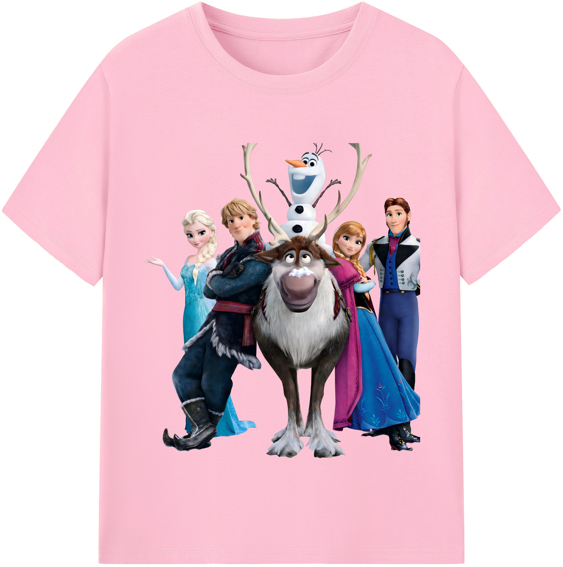 （画像用） アナと雪の女王 アンナ エルサ Frozen Anna Elsa 綿100％半袖Tシャツ（フロントプリント）