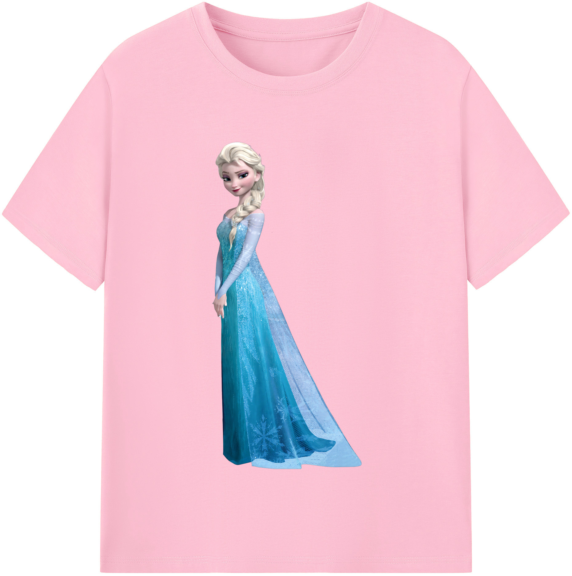 （画像用） アナと雪の女王 アンナ エルサ Frozen Anna Elsa 綿100％半袖Tシャツ（フロントプリント）