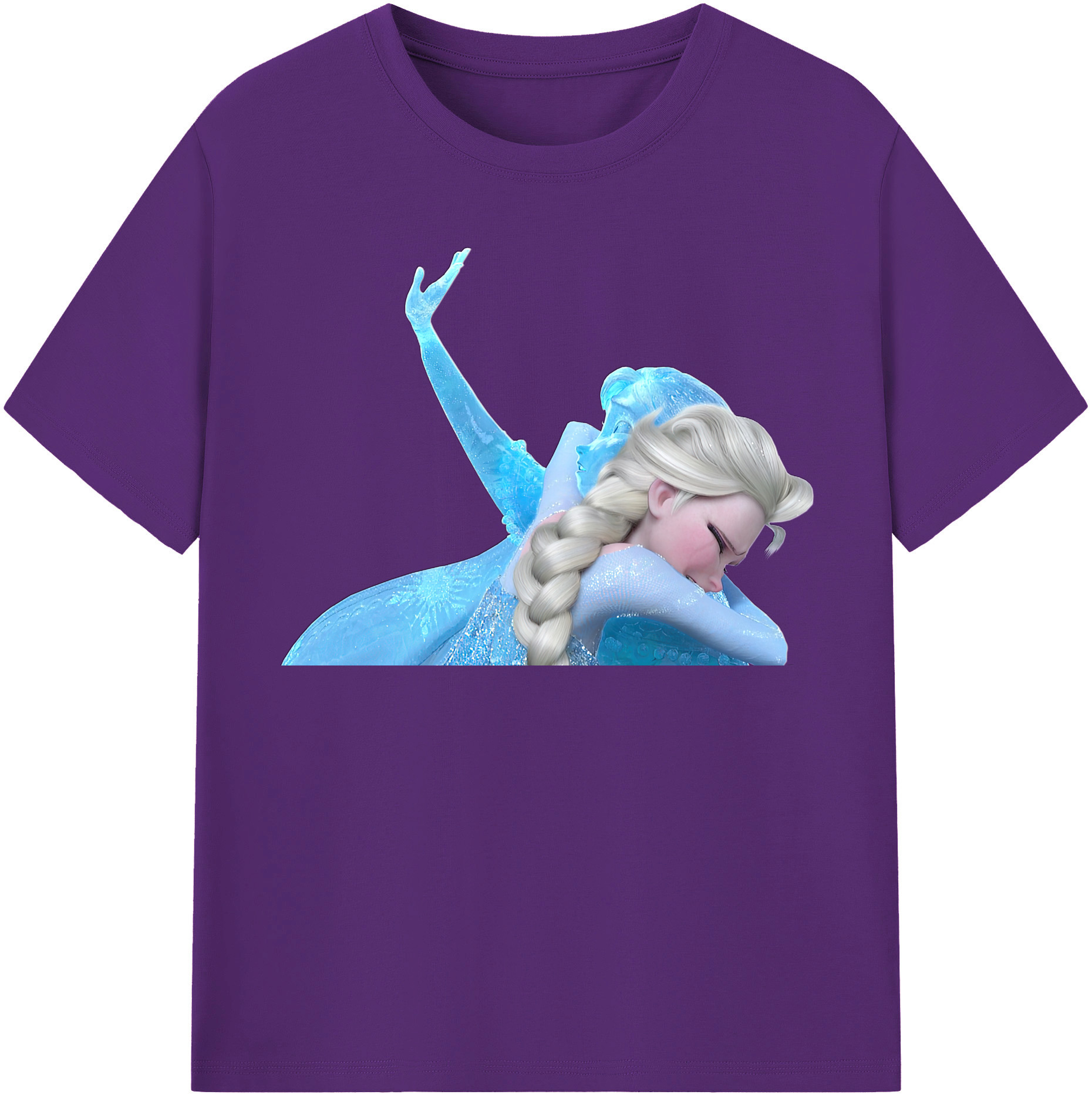 （画像用） アナと雪の女王 アンナ エルサ Frozen Anna Elsa 綿100％半袖Tシャツ（フロントプリント）