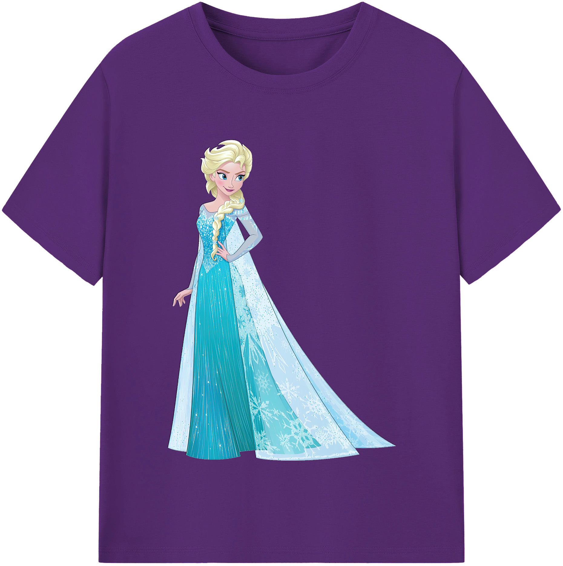 アナと雪の女王 アンナ エルサ Frozen Anna Elsa 綿100％半袖Tシャツ（フロントプリント）