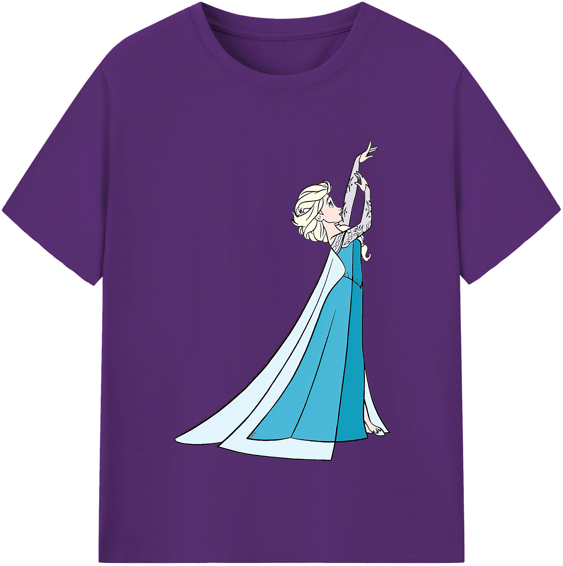 （画像用） アナと雪の女王 アンナ エルサ Frozen Anna Elsa 綿100％半袖Tシャツ（フロントプリント）