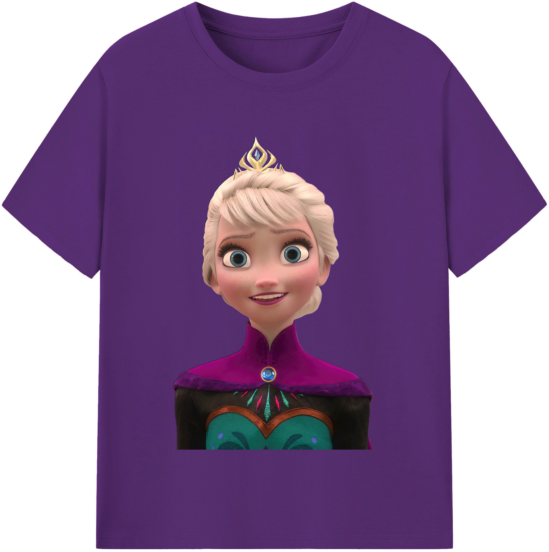 （画像用） アナと雪の女王 アンナ エルサ Frozen Anna Elsa 綿100％半袖Tシャツ（フロントプリント）