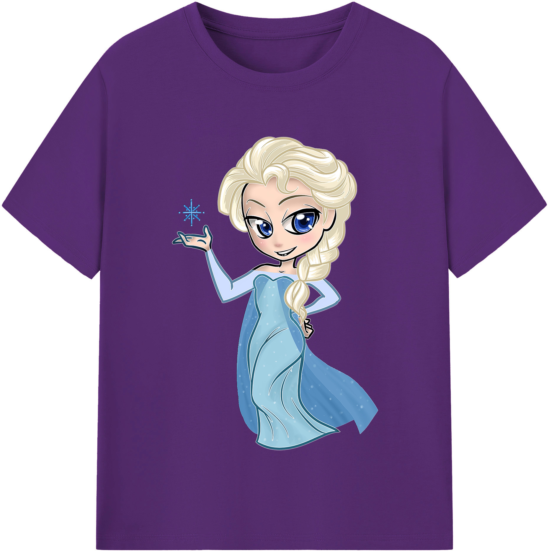 （画像用） アナと雪の女王 アンナ エルサ Frozen Anna Elsa 綿100％半袖Tシャツ（フロントプリント）