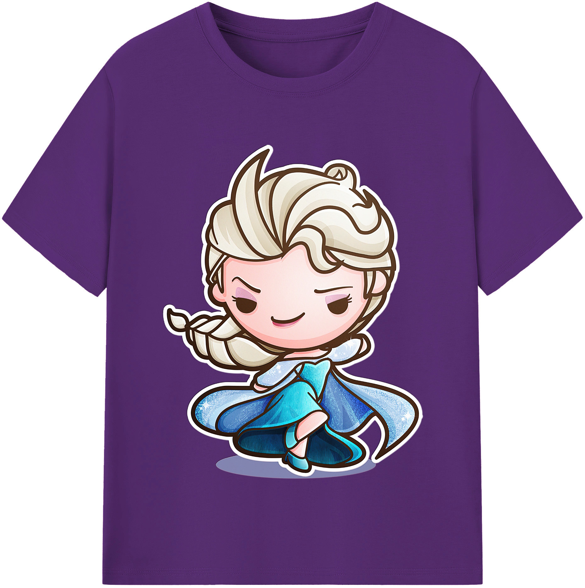 （画像用） アナと雪の女王 アンナ エルサ Frozen Anna Elsa 綿100％半袖Tシャツ（フロントプリント）