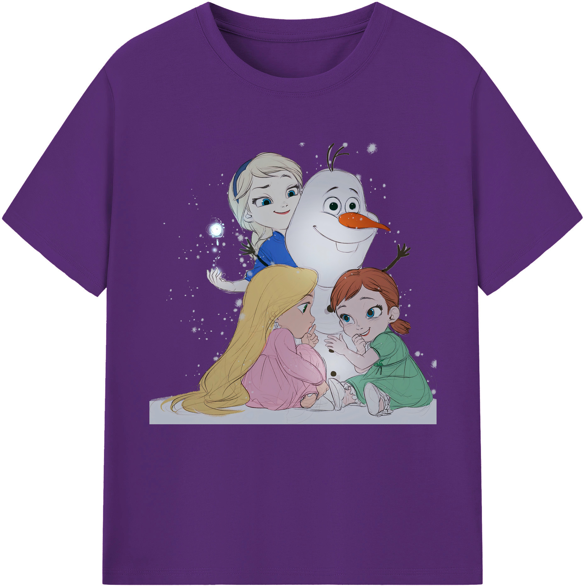 （画像用） アナと雪の女王 アンナ エルサ Frozen Anna Elsa 綿100％半袖Tシャツ（フロントプリント）