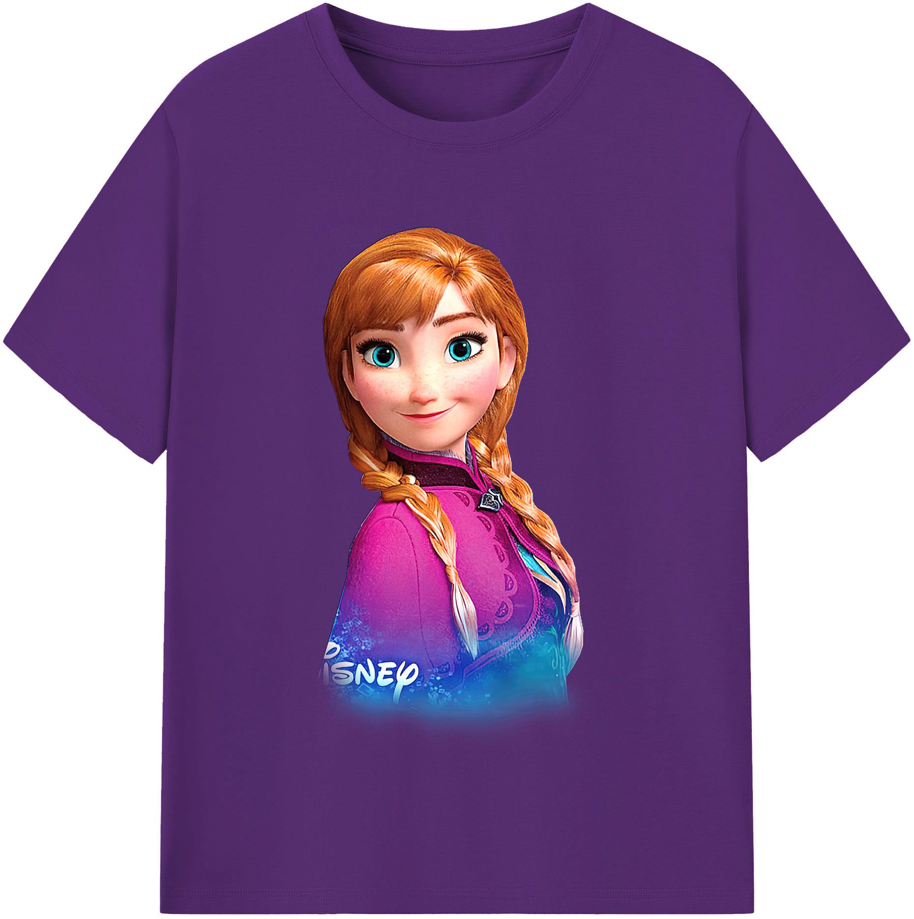 （画像用） アナと雪の女王 アンナ エルサ Frozen Anna Elsa 綿100％半袖Tシャツ（フロントプリント）