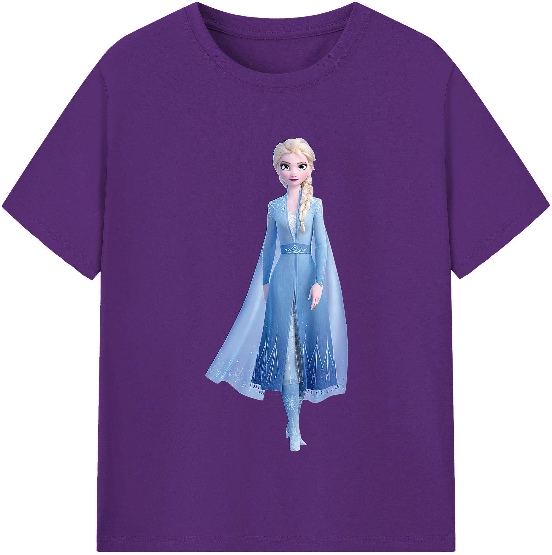 （画像用） アナと雪の女王 アンナ エルサ Frozen Anna Elsa 綿100％半袖Tシャツ（フロントプリント）