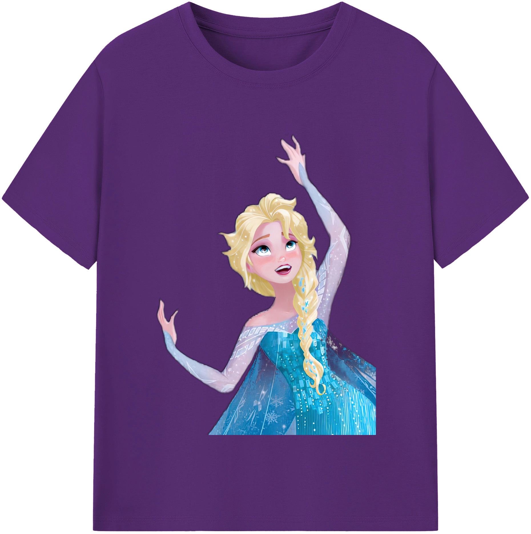 （画像用） アナと雪の女王 アンナ エルサ Frozen Anna Elsa 綿100％半袖Tシャツ（フロントプリント）